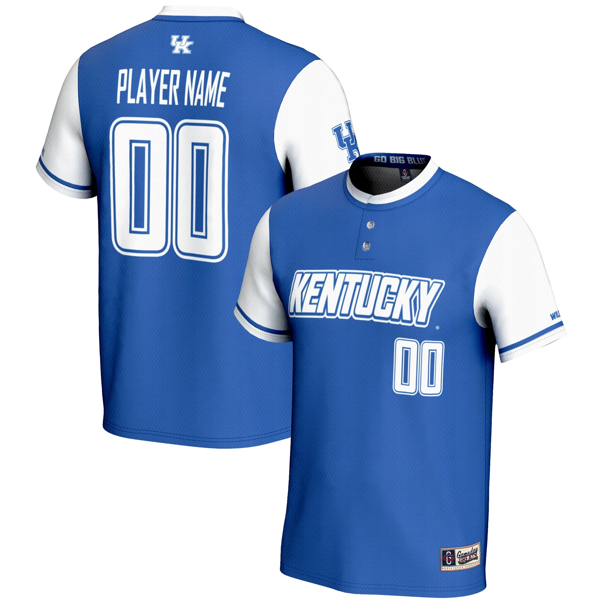 Hunk Wear - Kentucky Wildcats GameDay Greats Unisex NIL Pick-A-Player Lightweight Softball Jersey - Royal