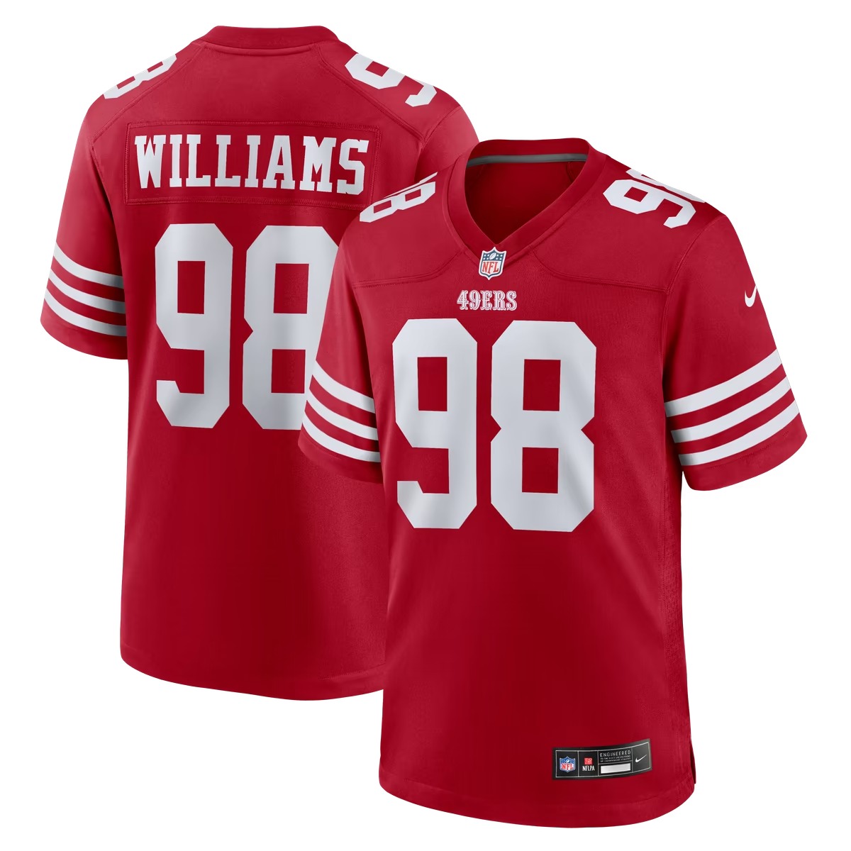 Hunk Wear - Mykel Williams San Francisco 49ers Nike Game Player Jersey - Scarlet