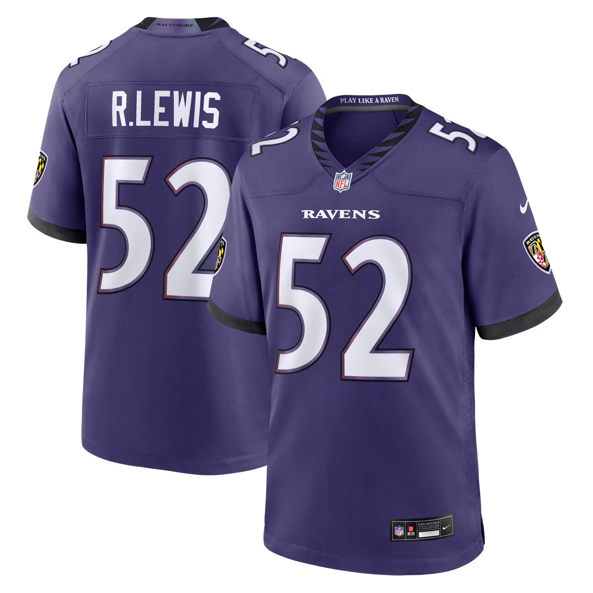 Hunk Wear - Ray Lewis Baltimore Ravens Nike Retired Player Team Game Jersey - Purple