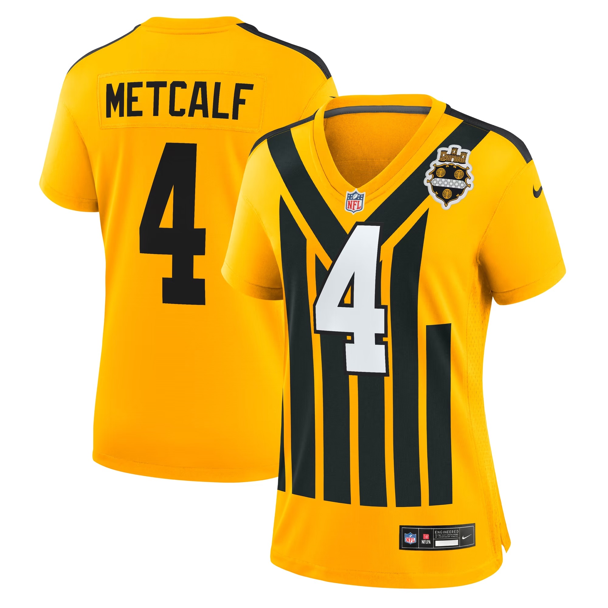 Hunk Wear - DK Metcalf Pittsburgh Steelers Nike Women's Alternate 1933 Throwback Game Jersey - Gold