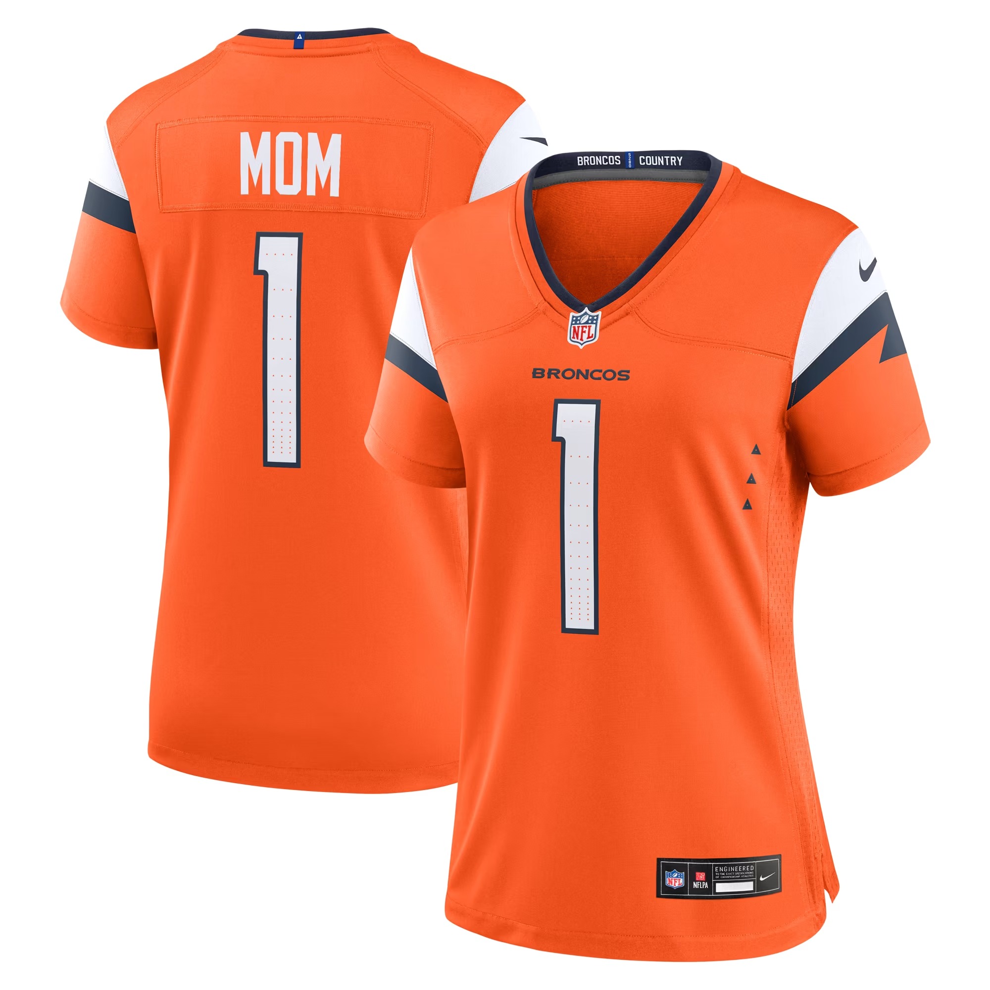 Hunk Wear - Denver Broncos Nike Women's #1 Mom Game Jersey - Orange