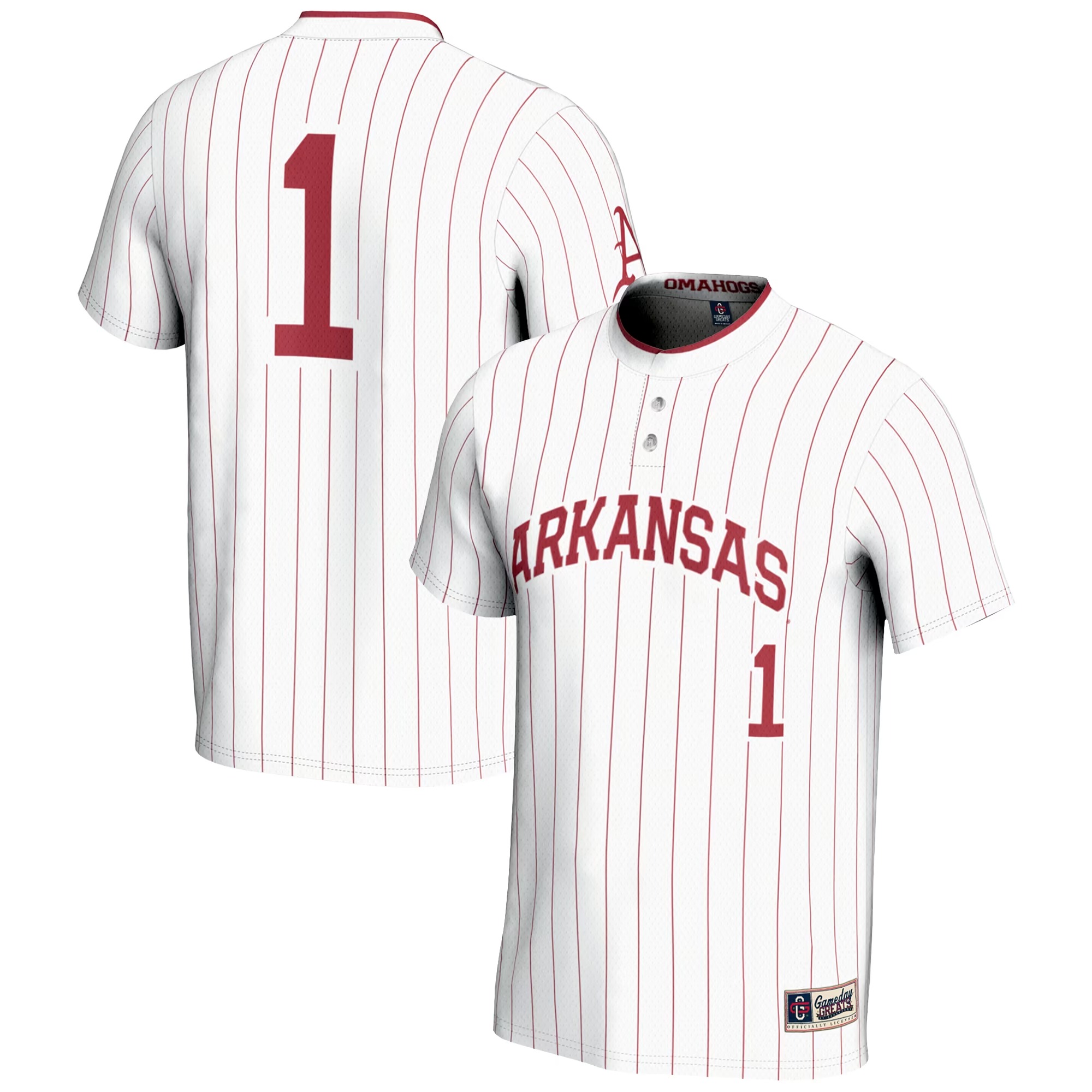 Hunk Wear - #1 Arkansas Razorbacks GameDay Greats Unisex Lightweight Softball Jersey - White