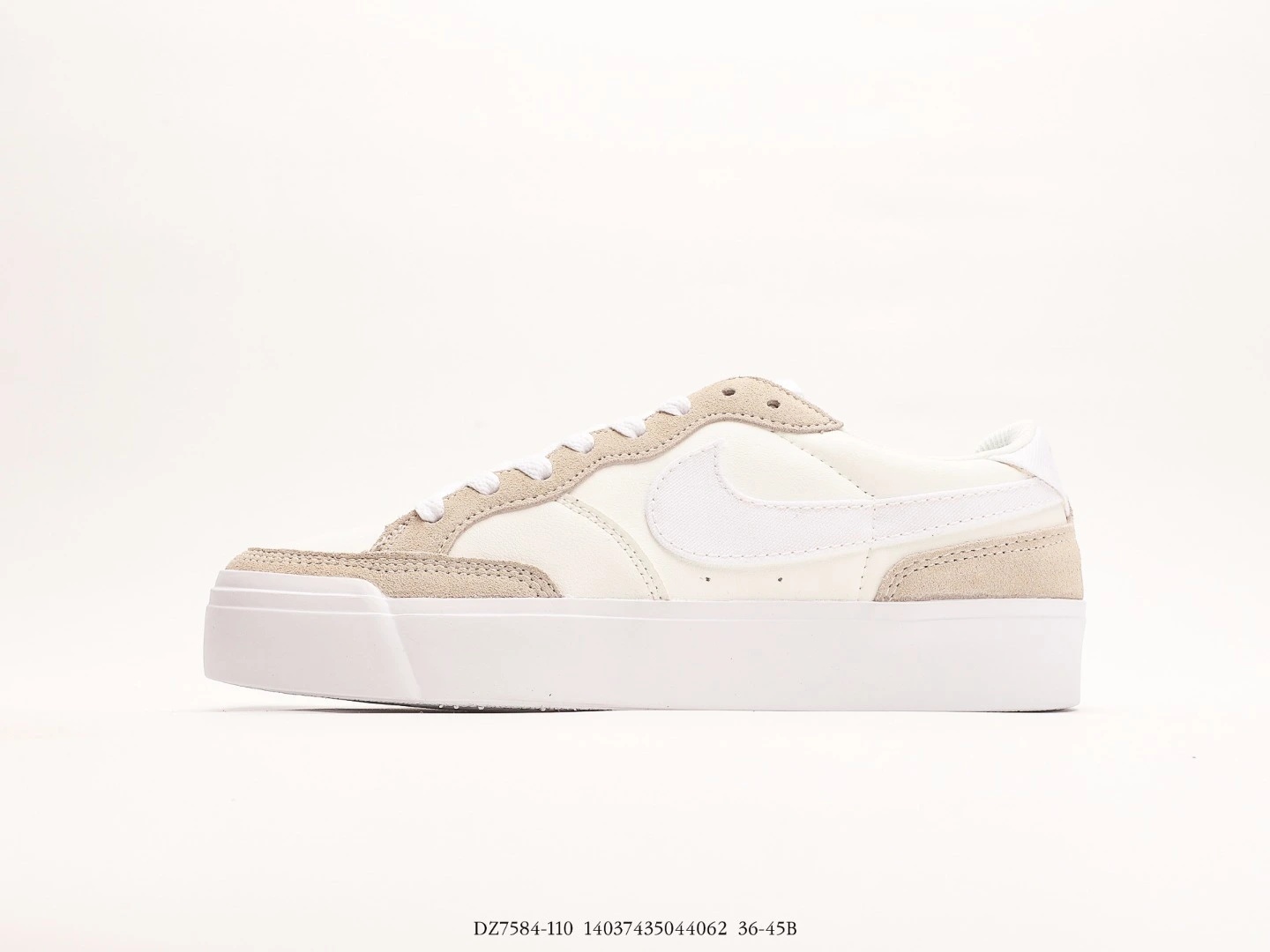 Nike Women’s Low Top Sneakers White Suede Leather DZ7584-110
