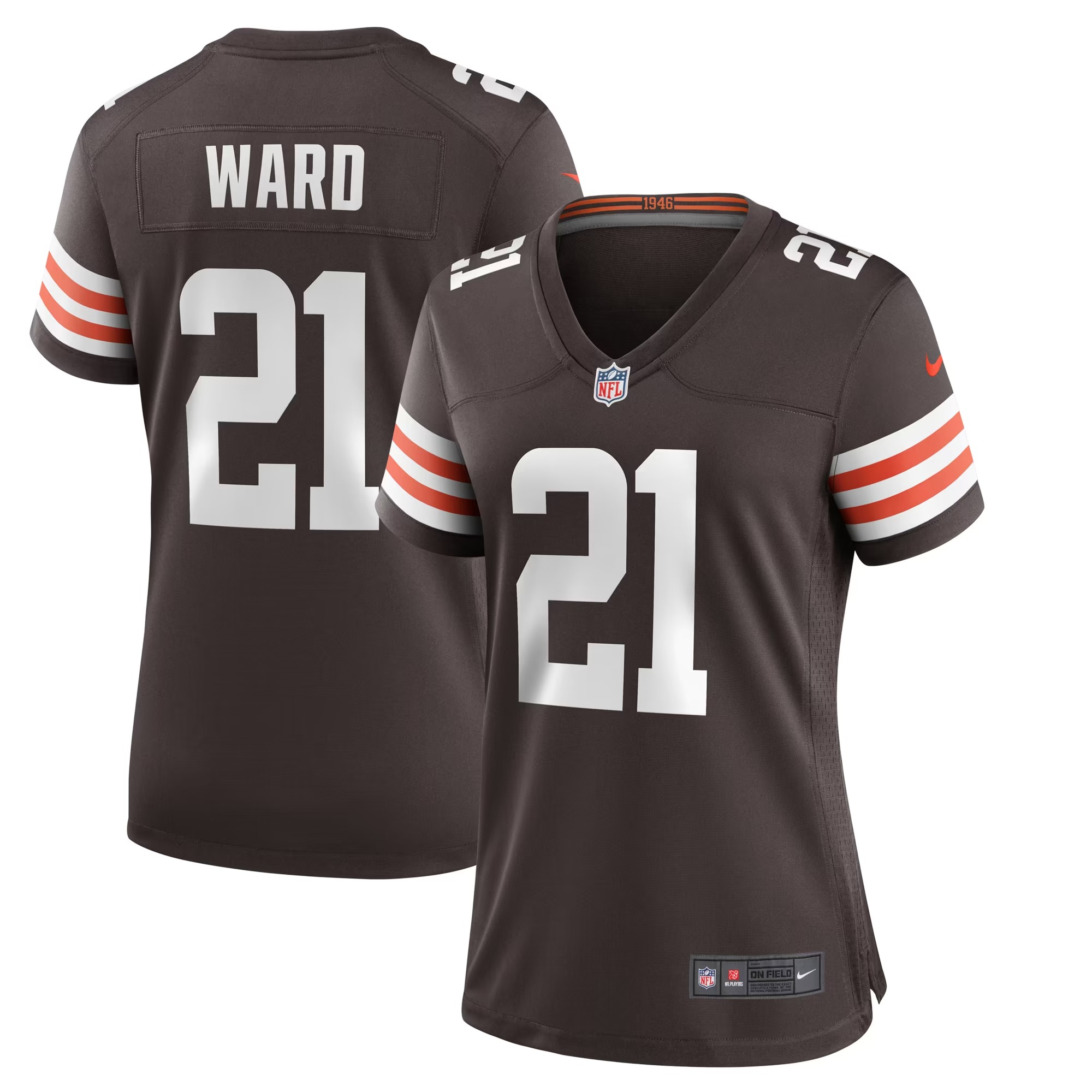 Hunk Wear - Denzel Ward Cleveland Browns Nike Women's Player Game Jersey - Brown