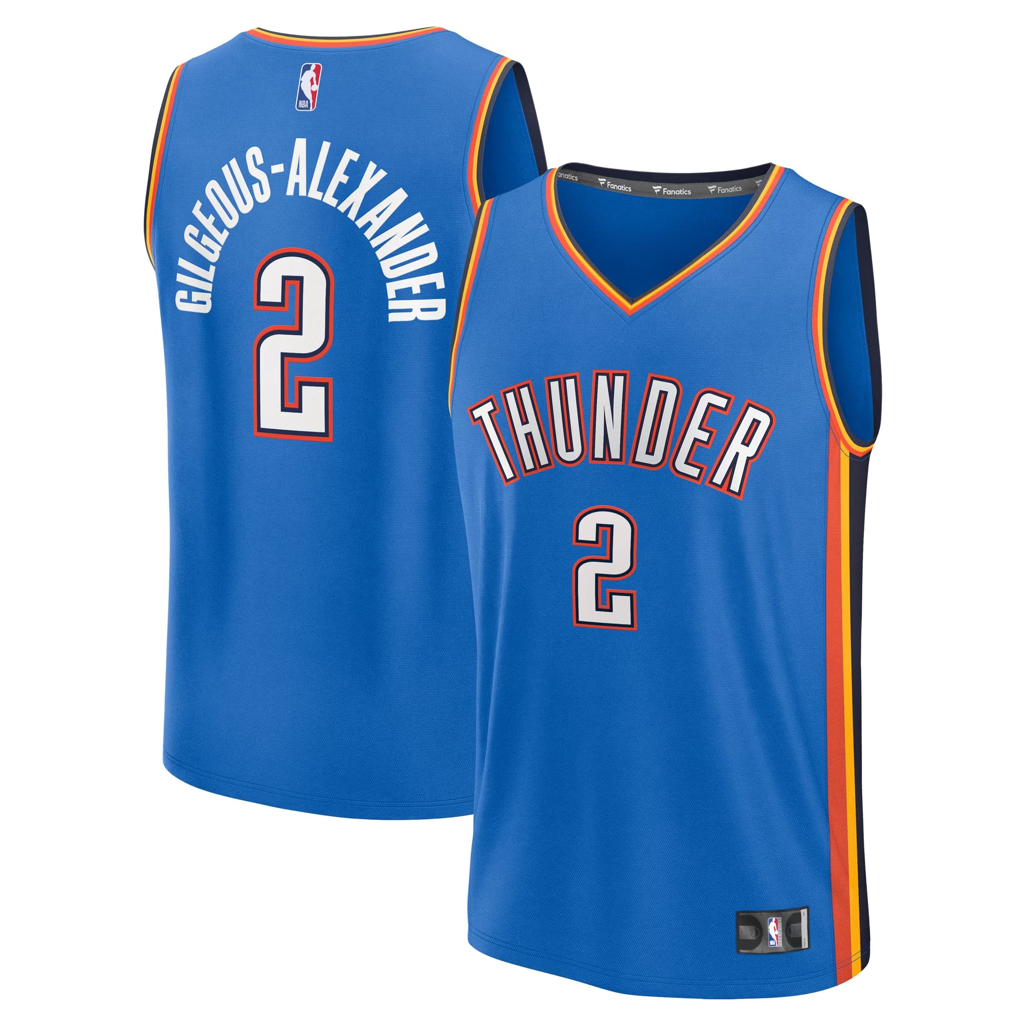 Hunk Wear - Shai Gilgeous-Alexander Oklahoma City Thunder Fanatics Youth Fast Break Replica Player Jersey - Icon Edition - Blue