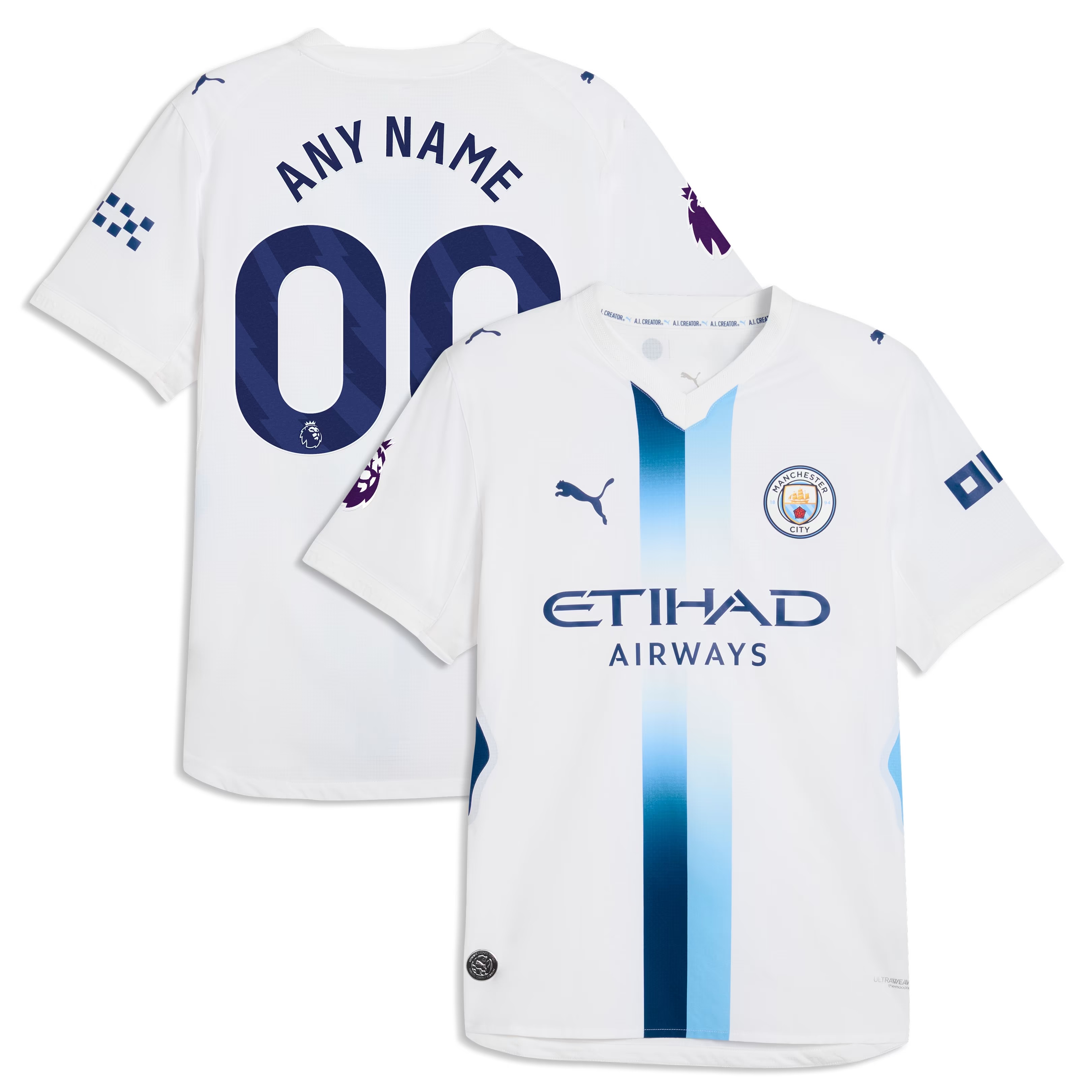 Hunk Wear - Manchester City Puma 2026_27 Third On-Field Authentic Custom Jersey - White