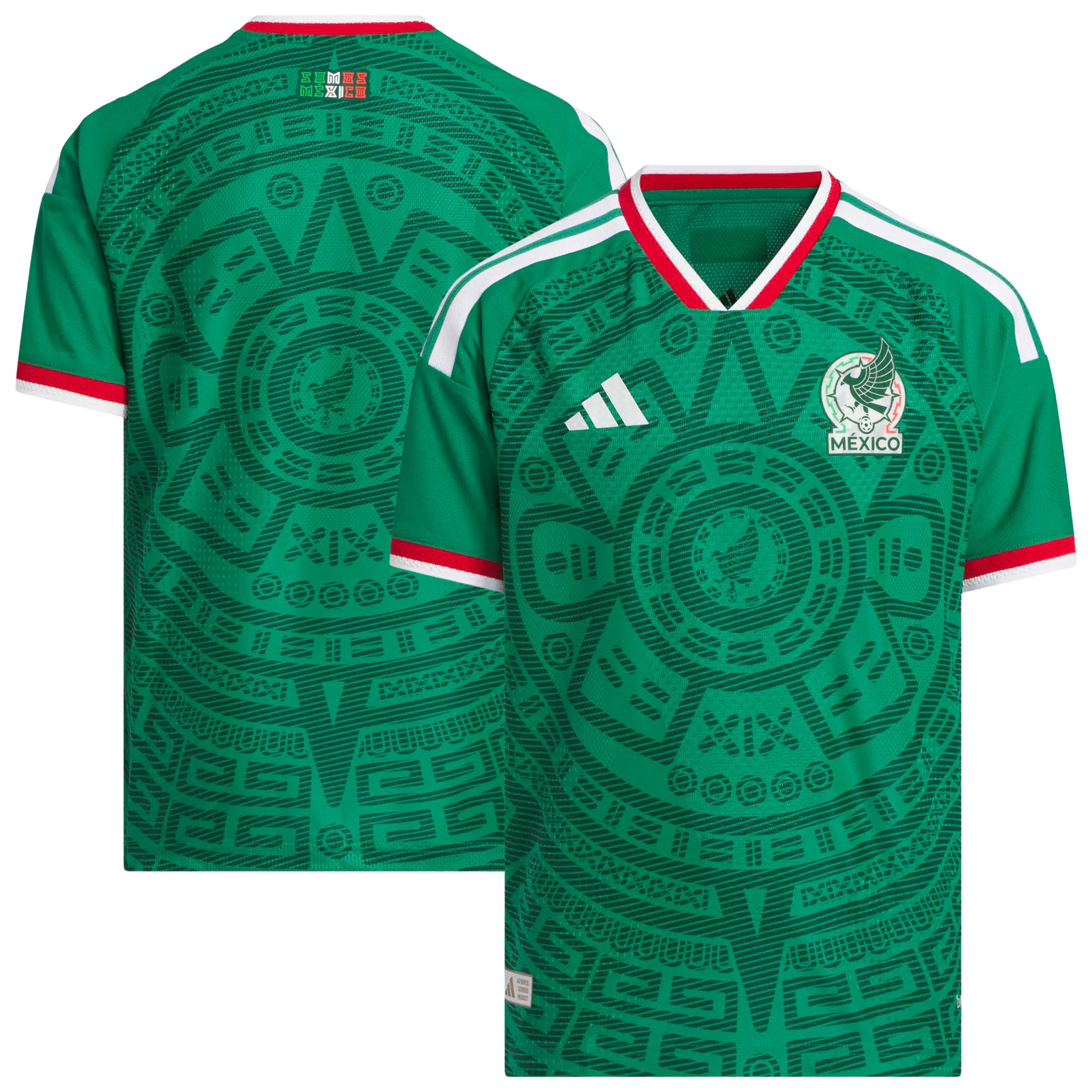 Hunk Wear - Mexico National Team adidas Youth 2026 Home On-Field Authentic Jersey - Green