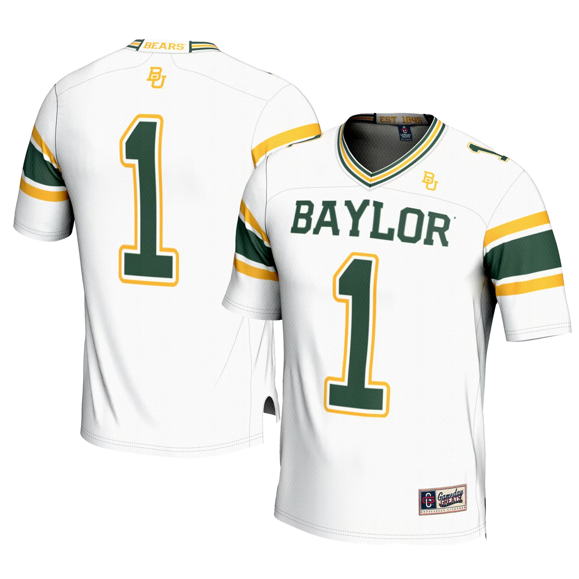 Hunk Wear - #1 Baylor Bears GameDay Greats Football Jersey - White