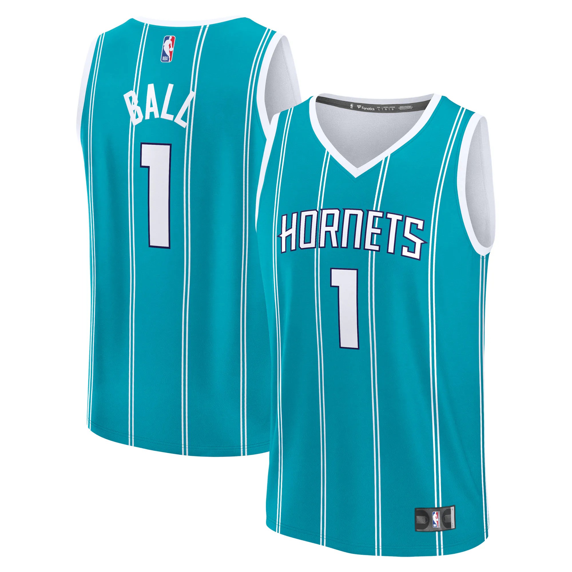 Hunk Wear - LaMelo Ball Charlotte Hornets Fanatics Fast Break Replica Player Jersey - Icon Edition - Teal