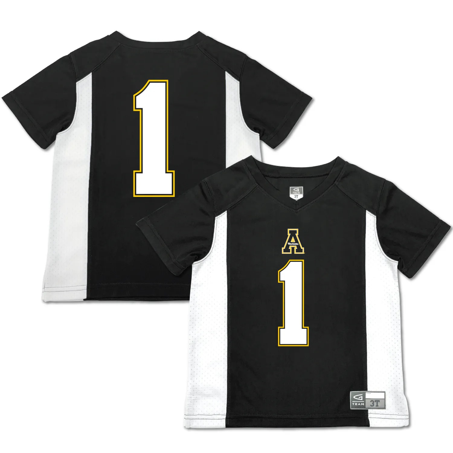 Hunk Wear - #1 Appalachian State Mountaineers Garb Toddler Football Jersey - Black