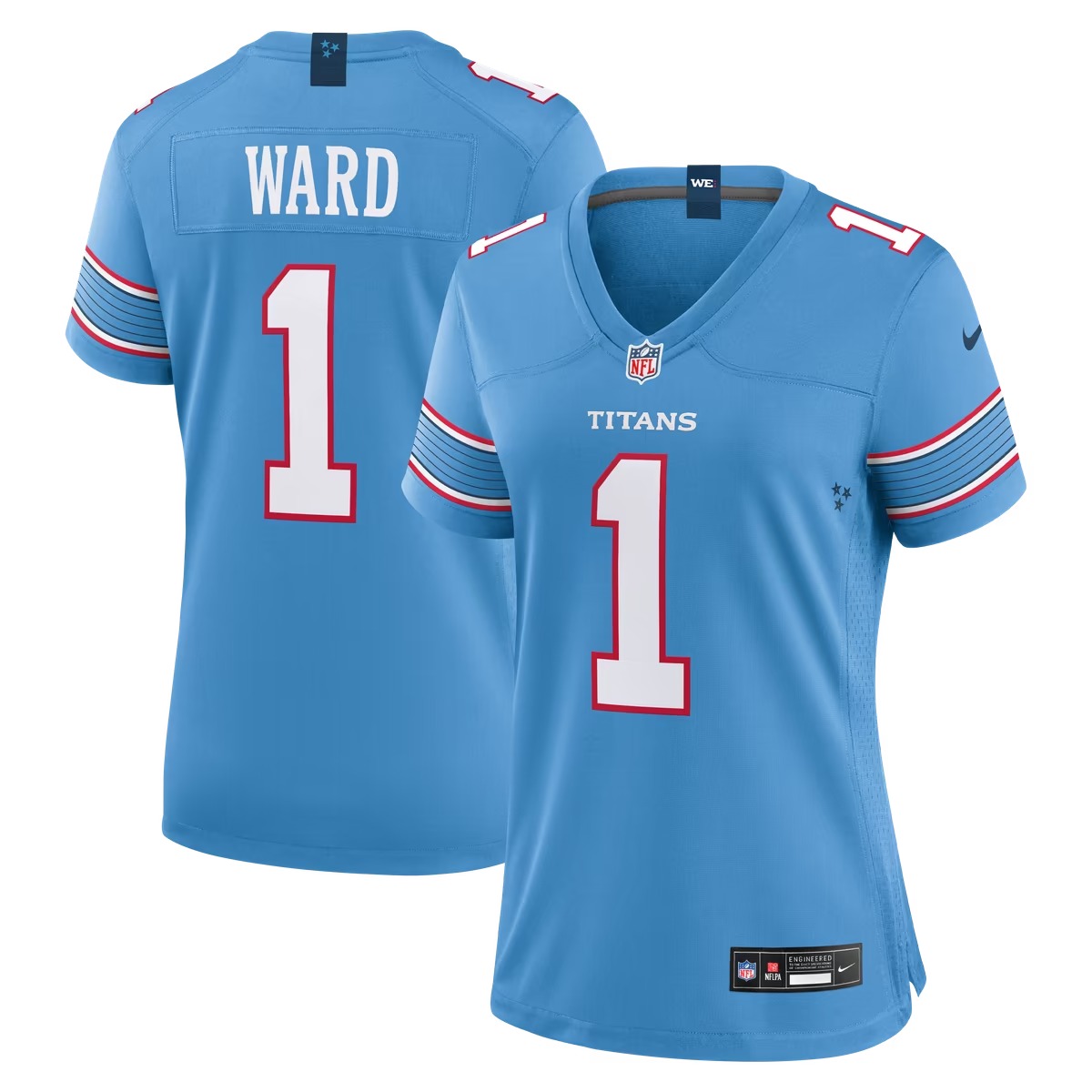 Hunk Wear - Cameron Ward Tennessee Titans Nike Women's Game Jersey - Light Blue