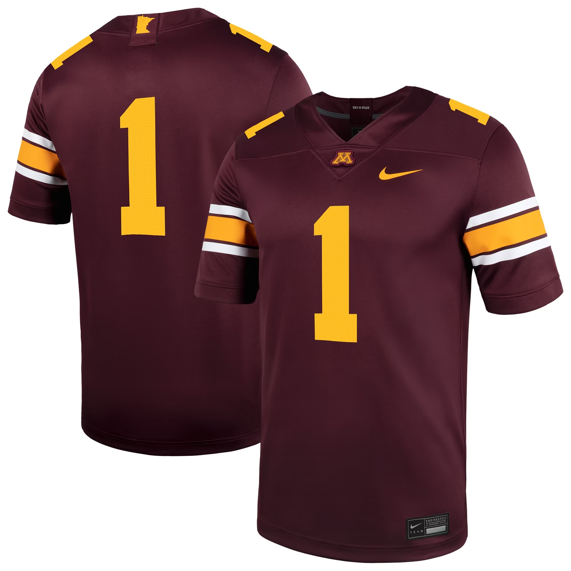 Hunk Wear - #1 Minnesota Golden Gophers Nike Untouchable Football Jersey ' Maroon
