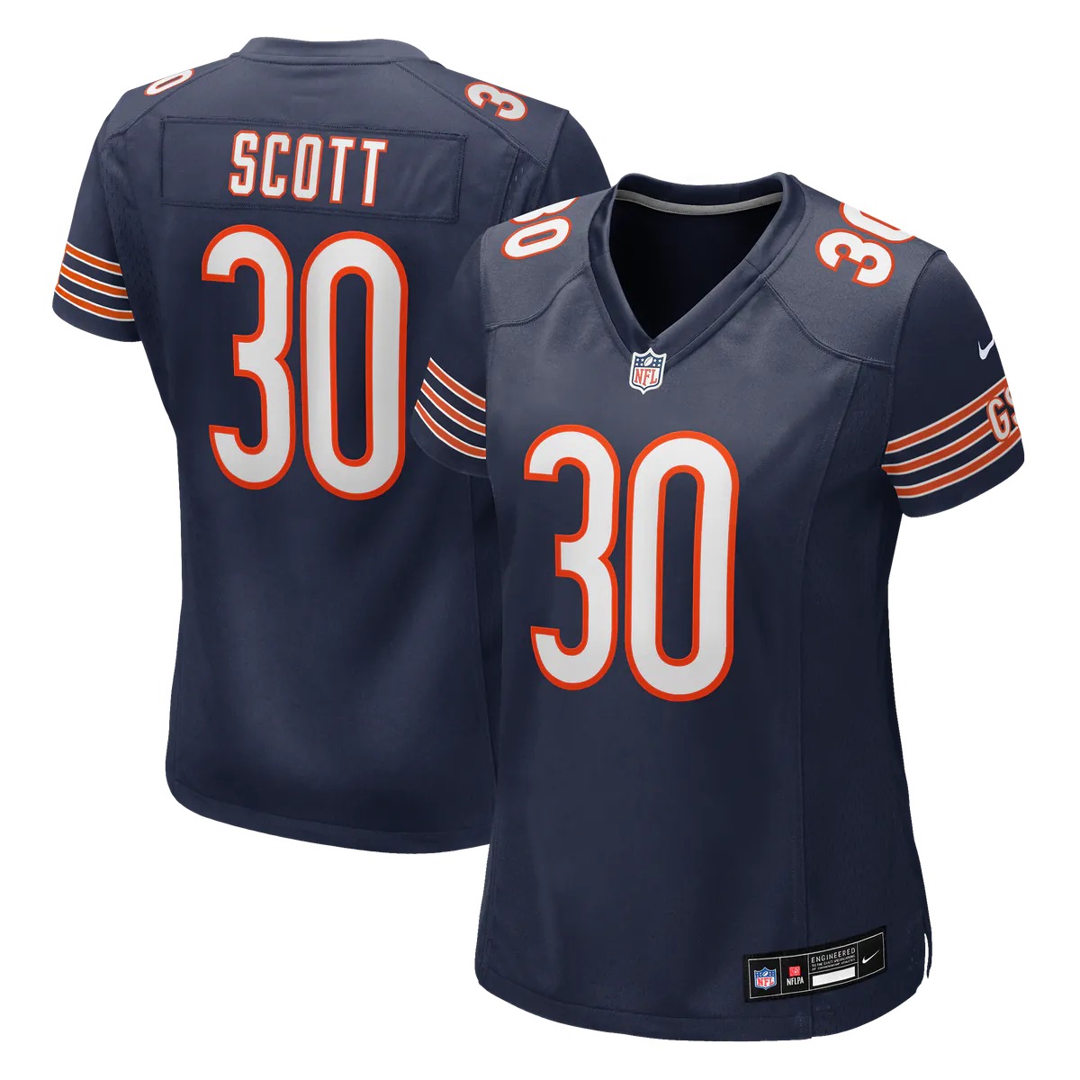 Hunk Wear - Zavier Scott Chicago Bears Nike Women's Team Game Jersey - Navy