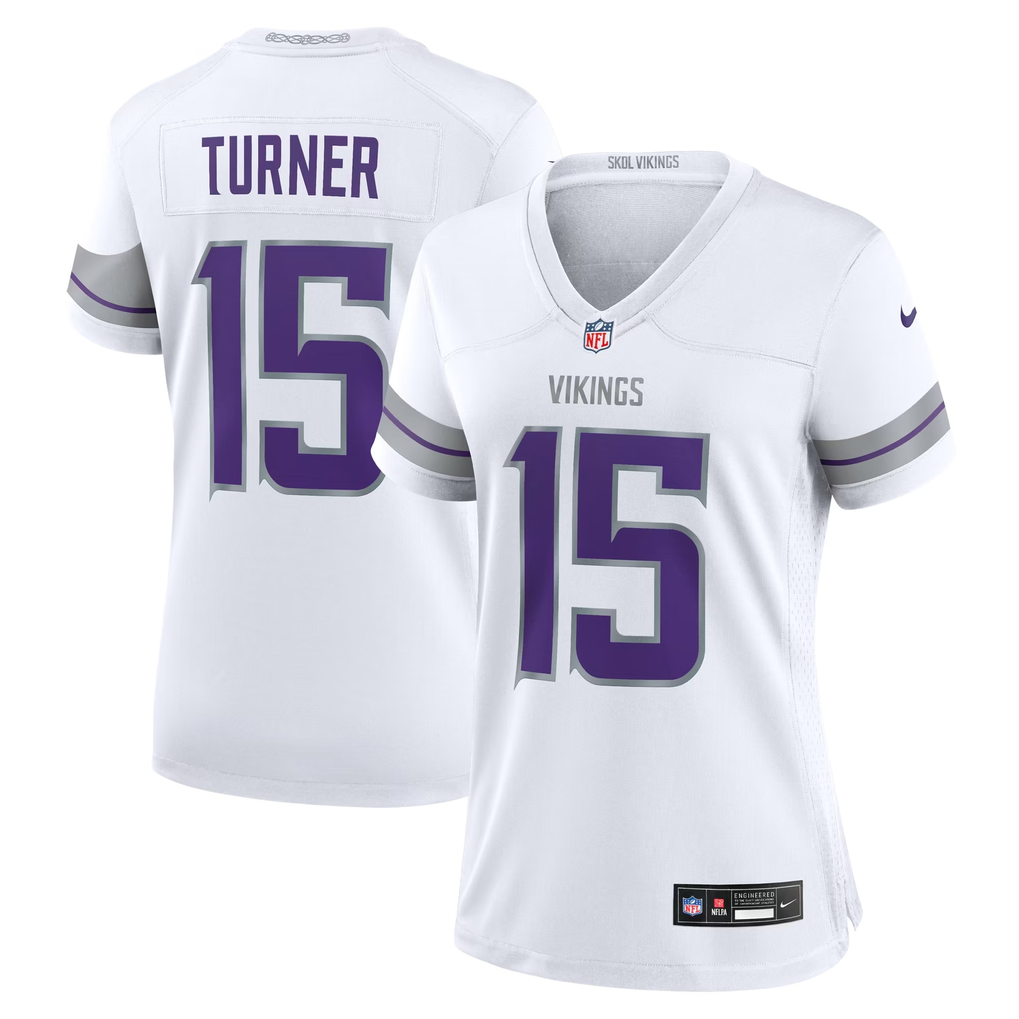 Hunk Wear - Dallas Turner Minnesota Vikings Nike Women's Alternate Game Jersey - White