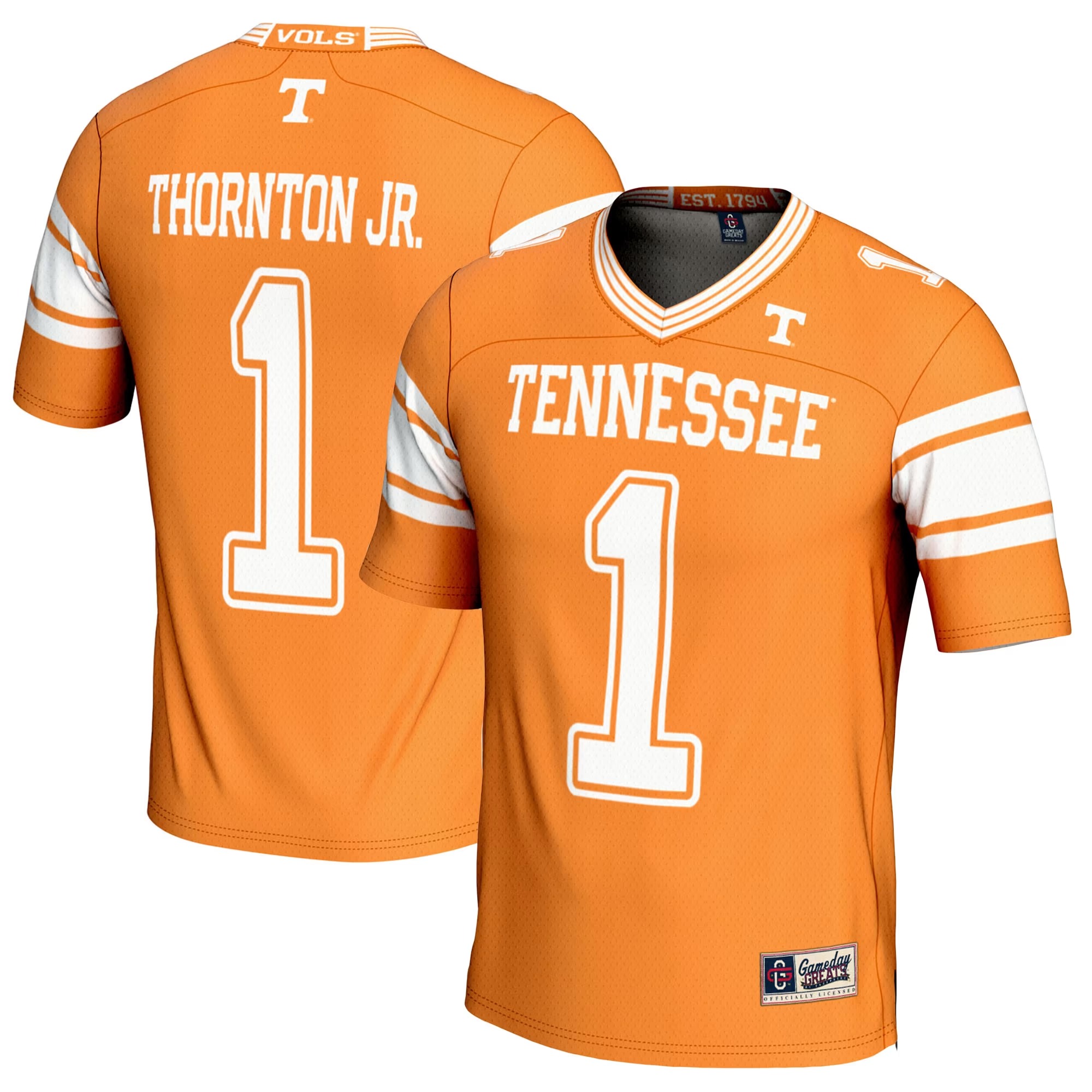 Hunk Wear - Dont'e Thornton Jr. Tennessee Volunteers GameDay Greats Youth NIL Player Football Jersey - Tennessee Orange