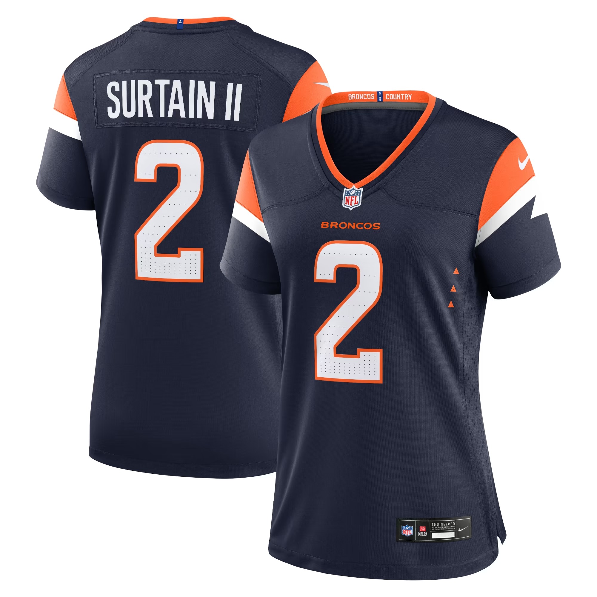 Hunk Wear - Patrick Surtain II Denver Broncos Nike Women's Alternate Game Jersey - Navy