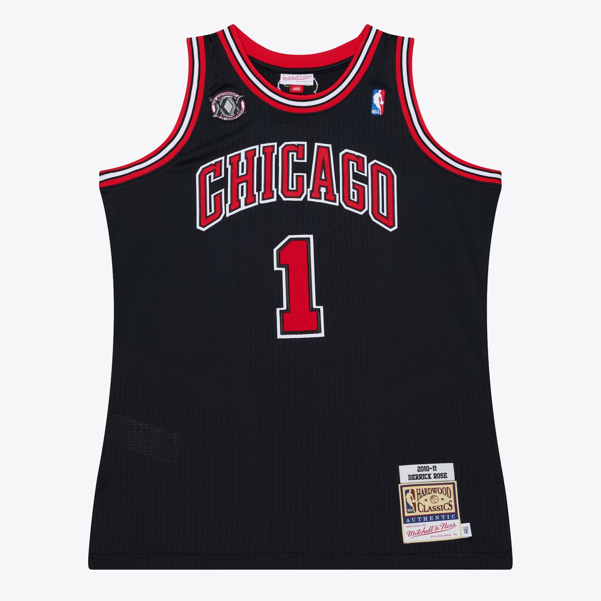 Hunk Wear - Derrick Rose Chicago Bulls Mitchell & Ness 2010-11 Authentic Jersey - Black