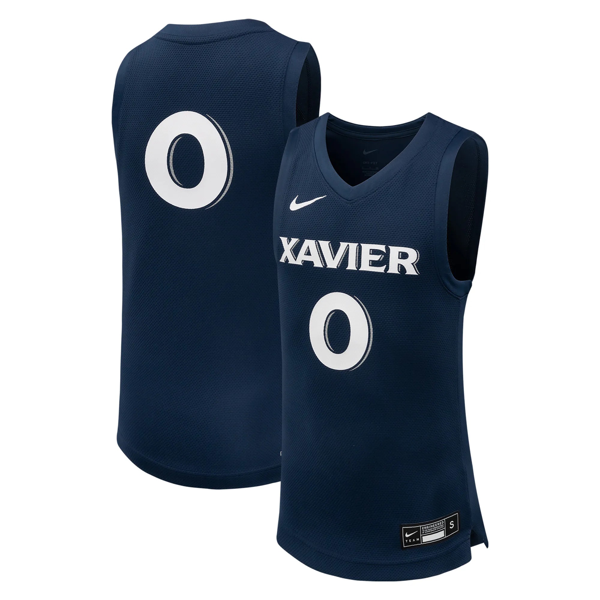 Hunk Wear - #0 Xavier Musketeers Nike Youth Team Replica Basketball Jersey - Navy