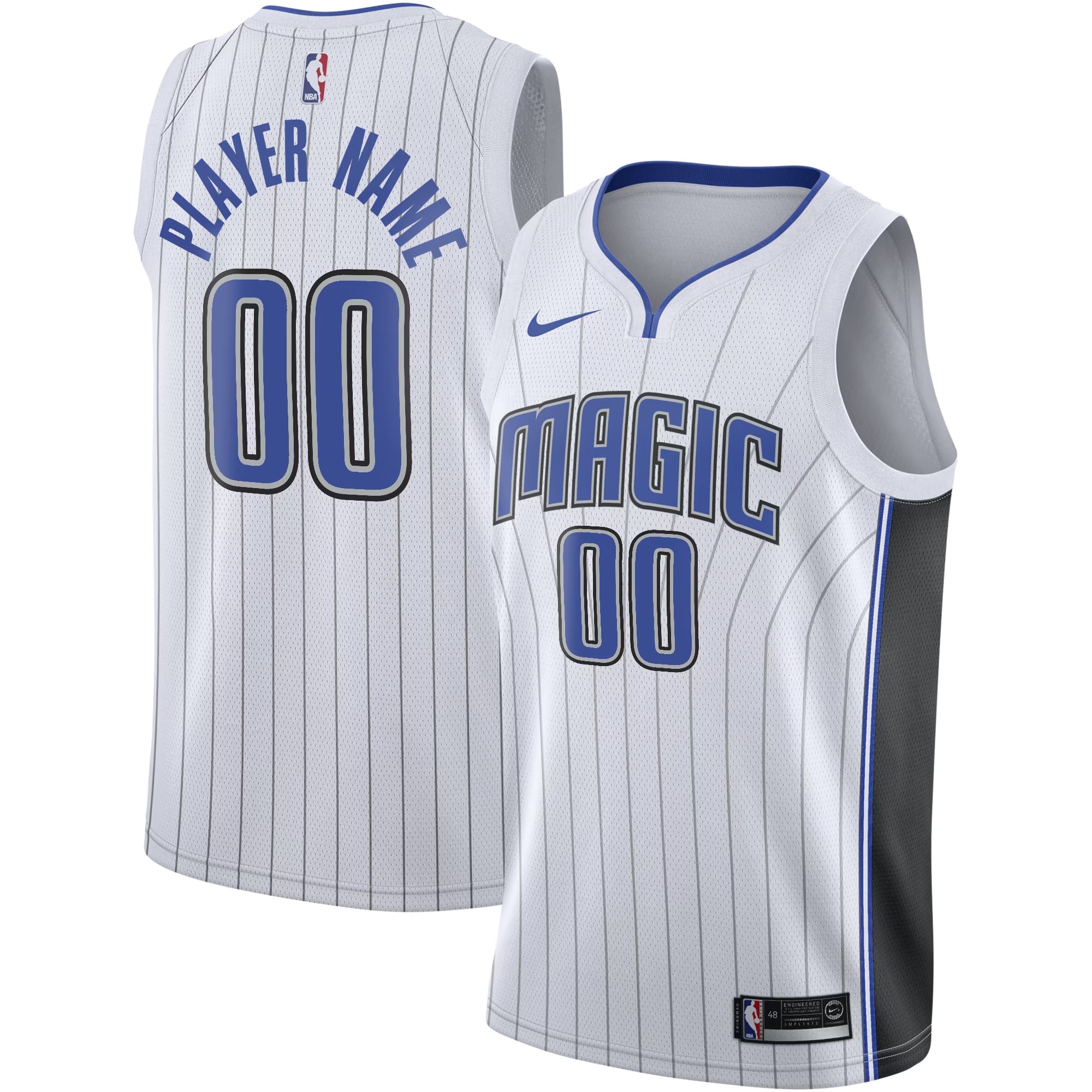 Hunk Wear - Orlando Magic Nike 2020_21 Swingman Custom Jersey - Association Edition - White