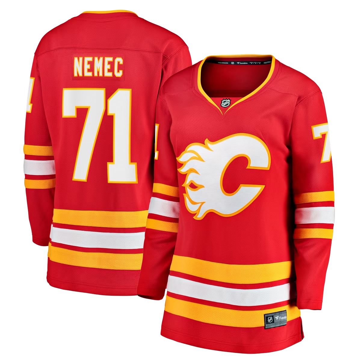 Hunk Wear - Simon Nemec Calgary Flames Fanatics Women's Home Breakaway Jersey - Red