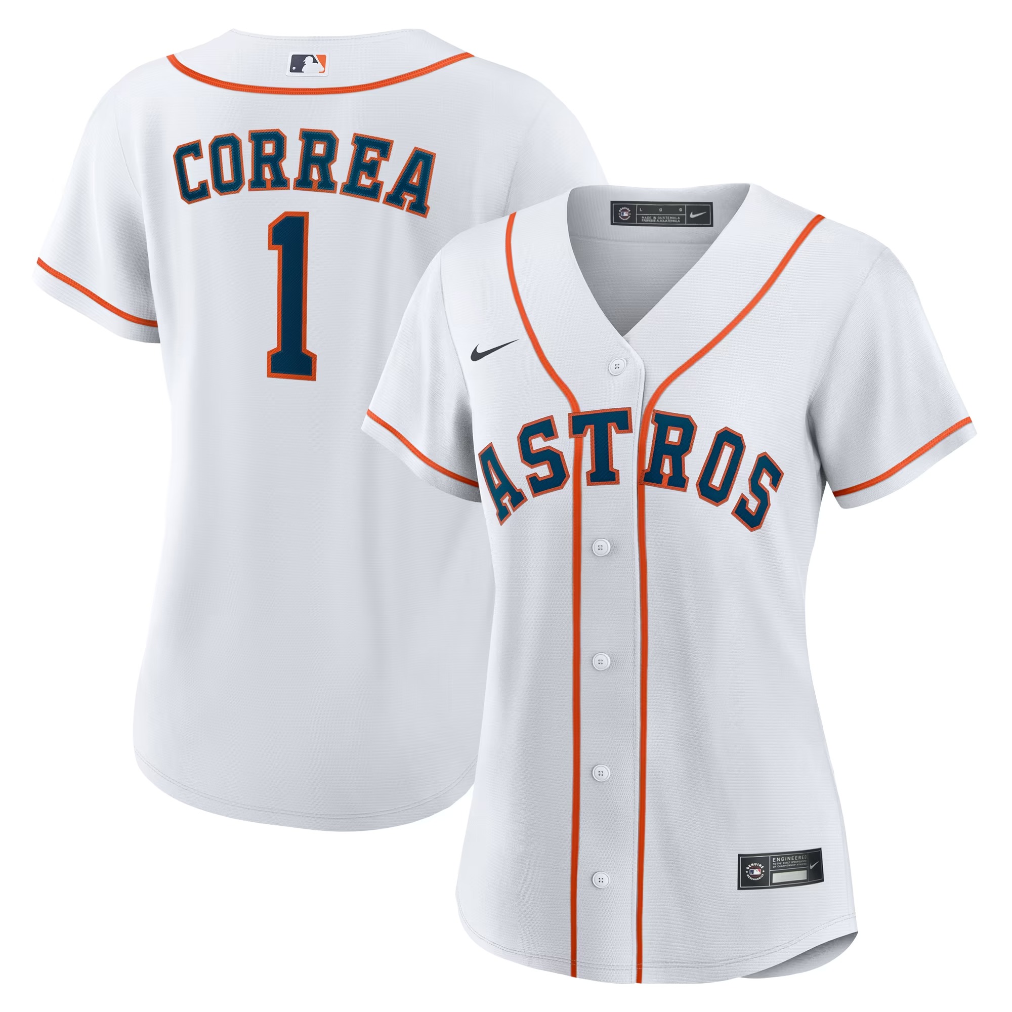 Hunk Wear - Carlos Correa Houston Astros Nike Women's Home Replica Jersey - White