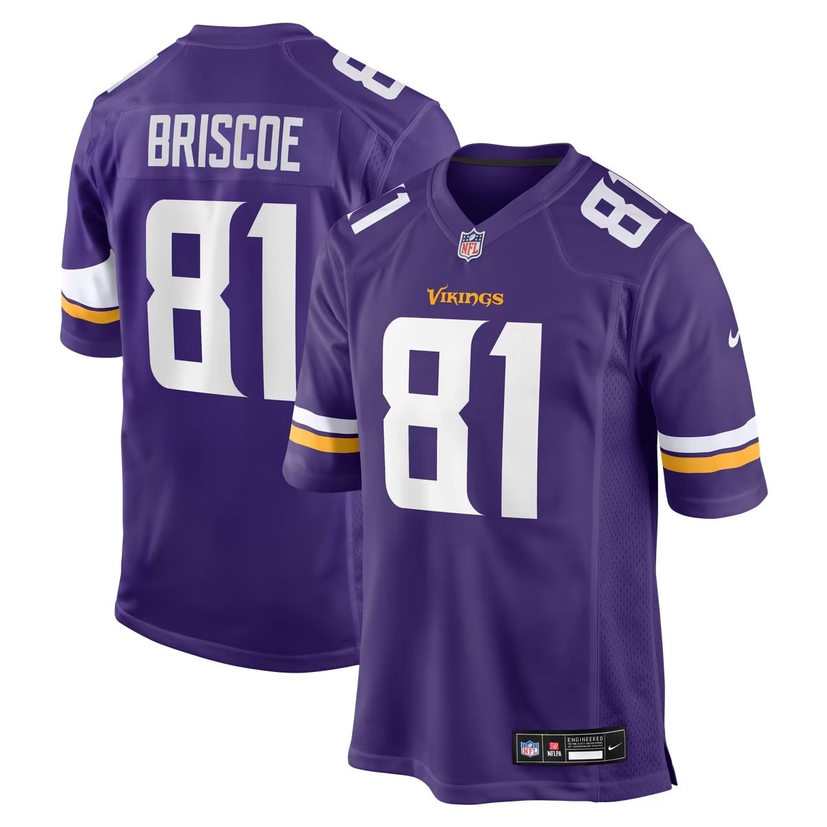 Hunk Wear - Michael Briscoe Minnesota Vikings Nike Team Game Jersey - Purple