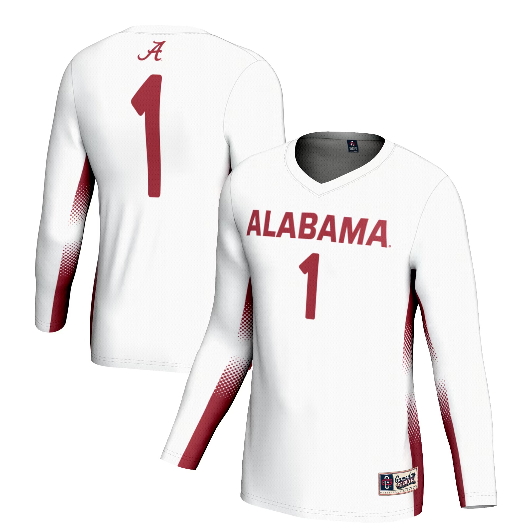 Hunk Wear - #1 Alabama Crimson Tide GameDay Greats Unisex Lightweight Volleyball Jersey ' White
