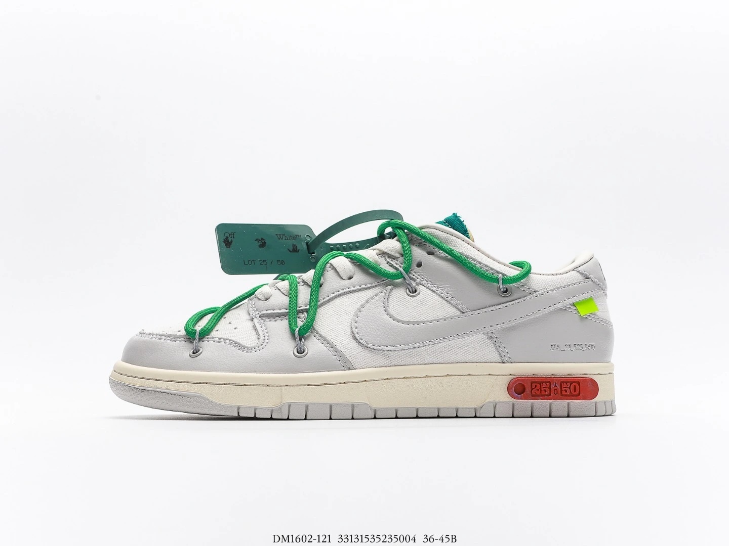 Nike Dunk Low Off-White Grey Canvas Sneakers DM1602-121