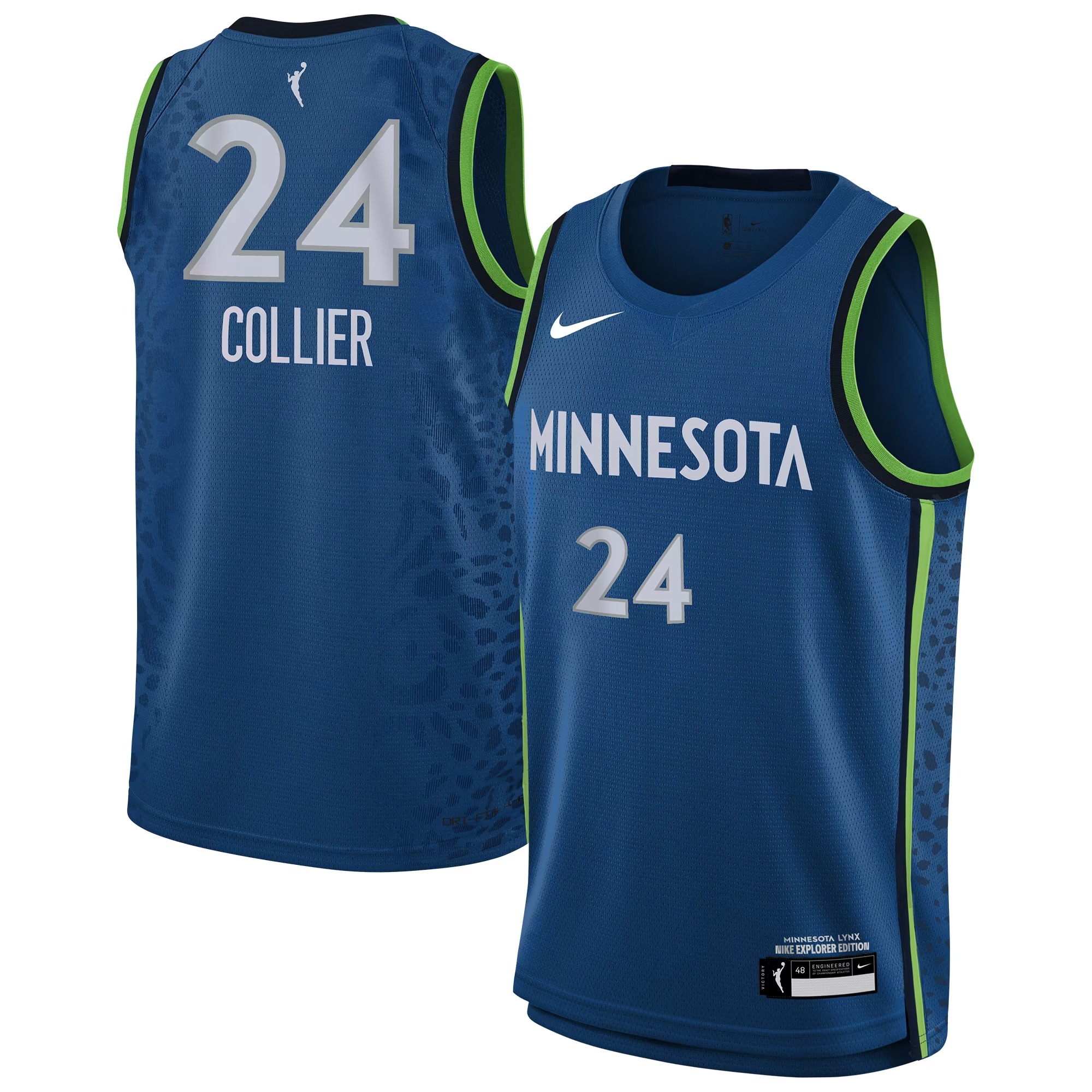 Hunk Wear - Napheesa Collier Minnesota Lynx Nike Youth Explorer Edition Player Jersey - Blue