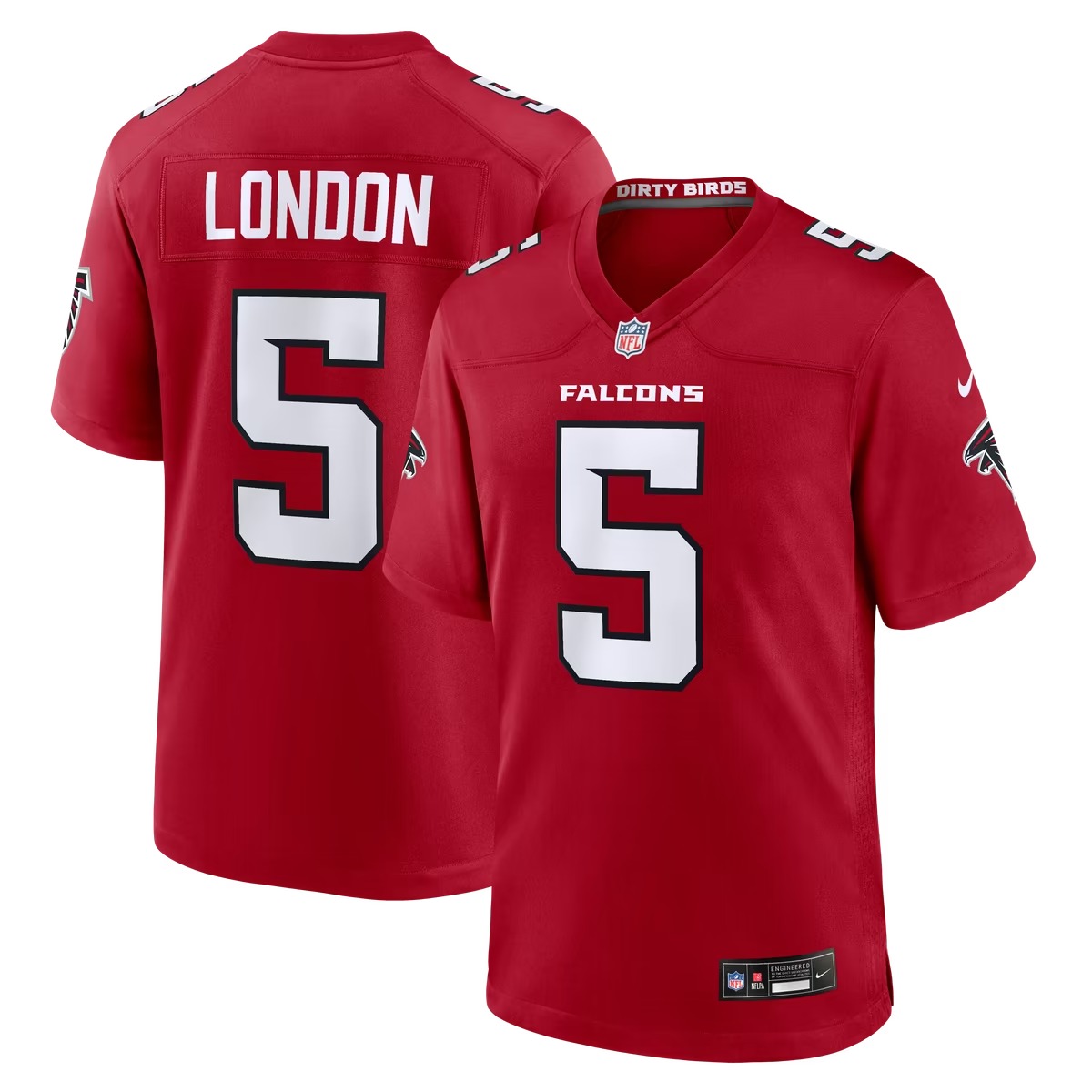 Hunk Wear - Drake London Atlanta Falcons Nike Game Jersey - Red