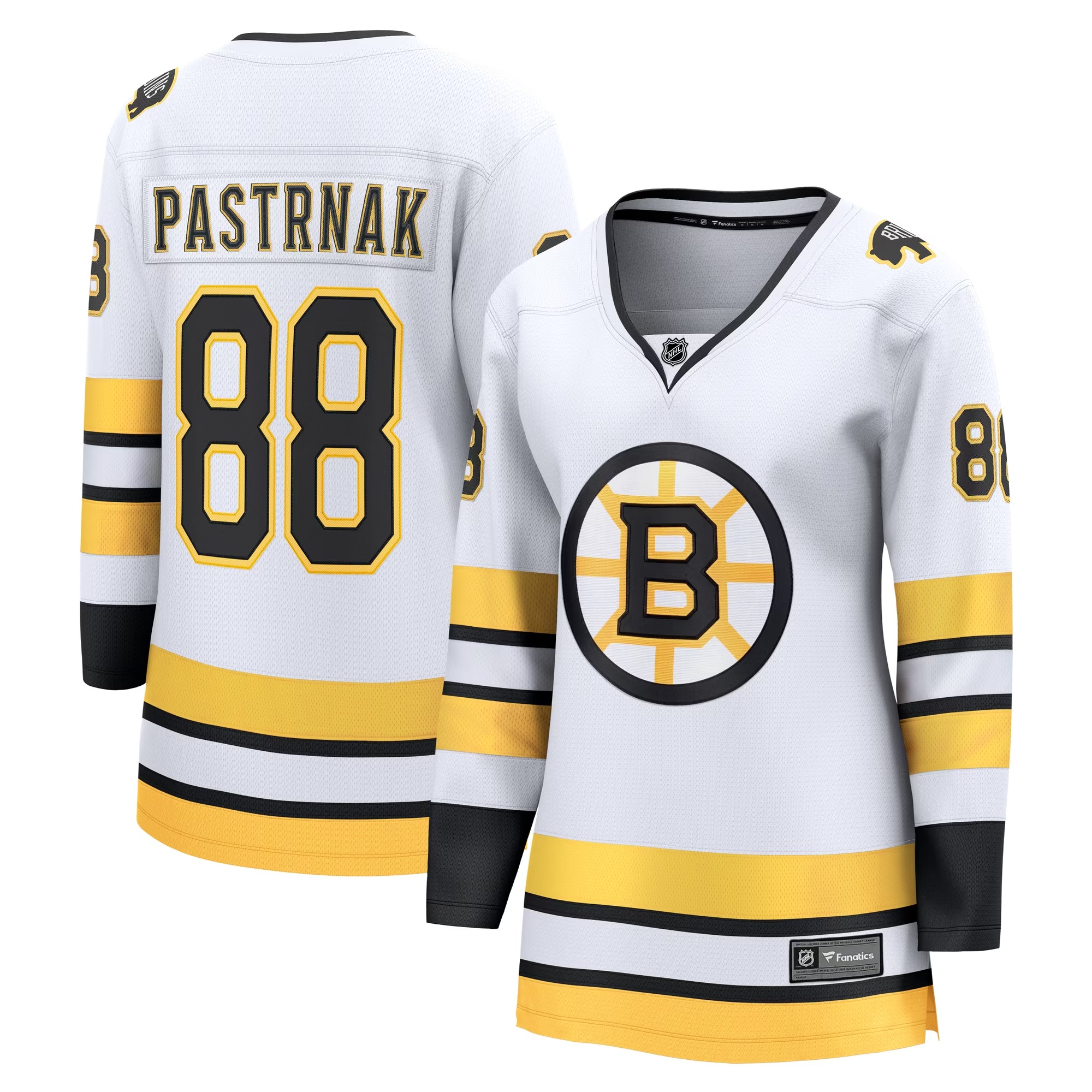 Hunk Wear - David Pastrnak Boston Bruins Fanatics Women's Away Breakaway Player Jersey - White