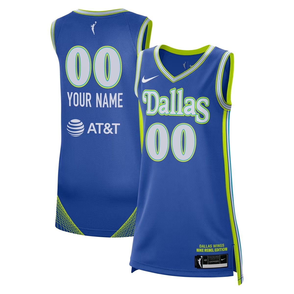 Hunk Wear - Dallas Wings Nike Unisex Victory Custom Jersey - Rebel Edition - Blue