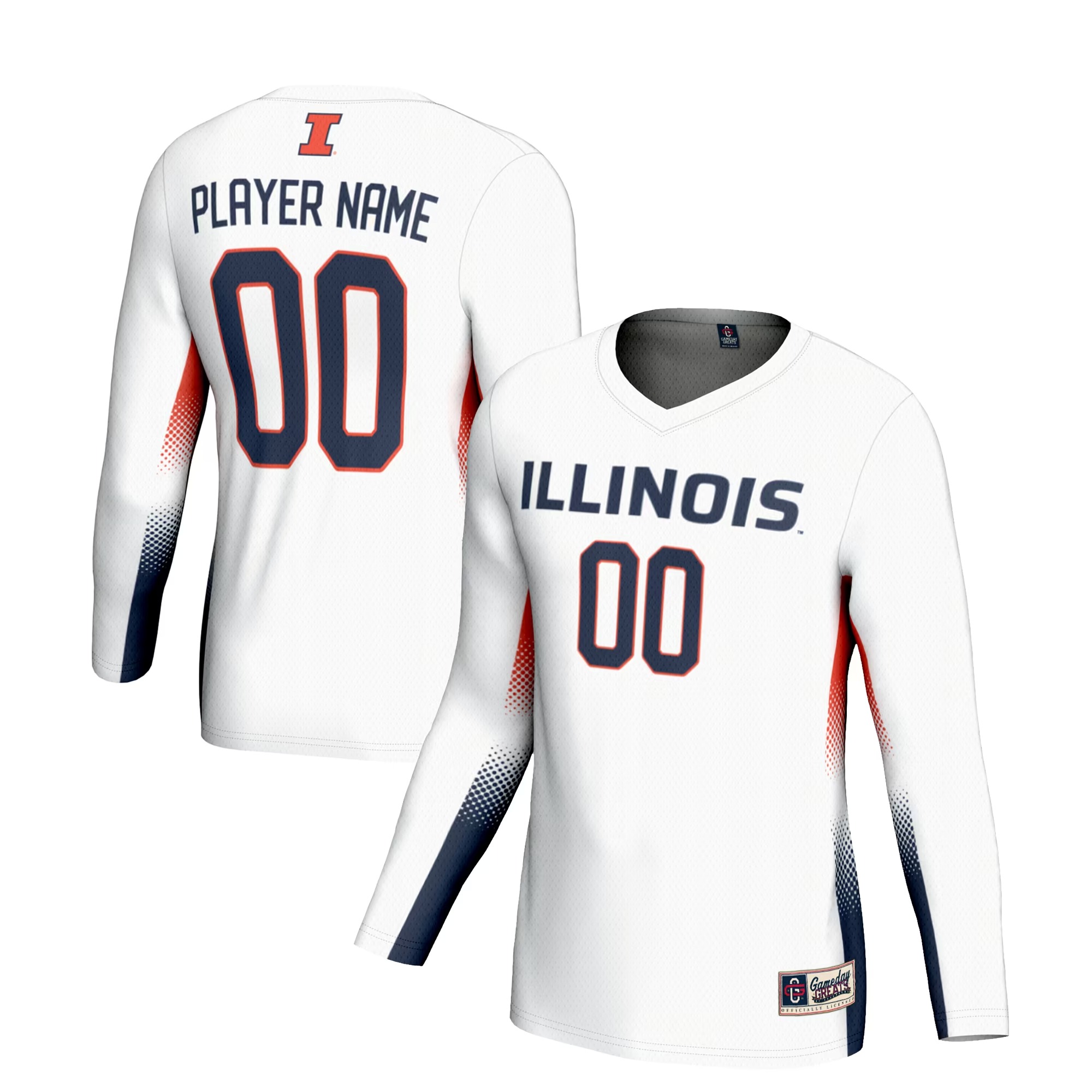 Hunk Wear - Illinois Fighting Illini GameDay Greats Youth NIL Lightweight Volleyball Jersey - White