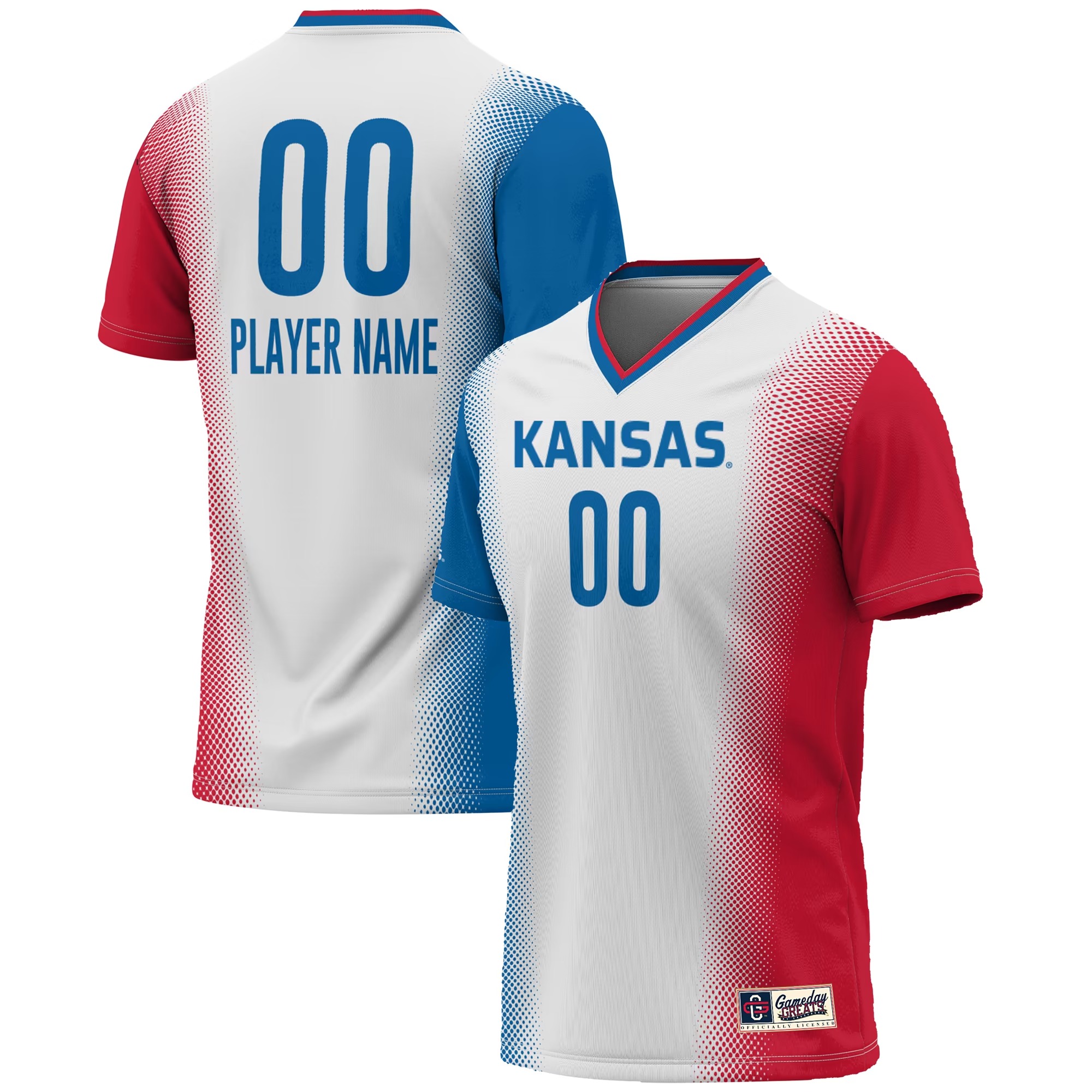 Hunk Wear - Kansas Jayhawks GameDay Greats Youth NIL Pick-A-Player Lightweight Women's Soccer Jersey - White