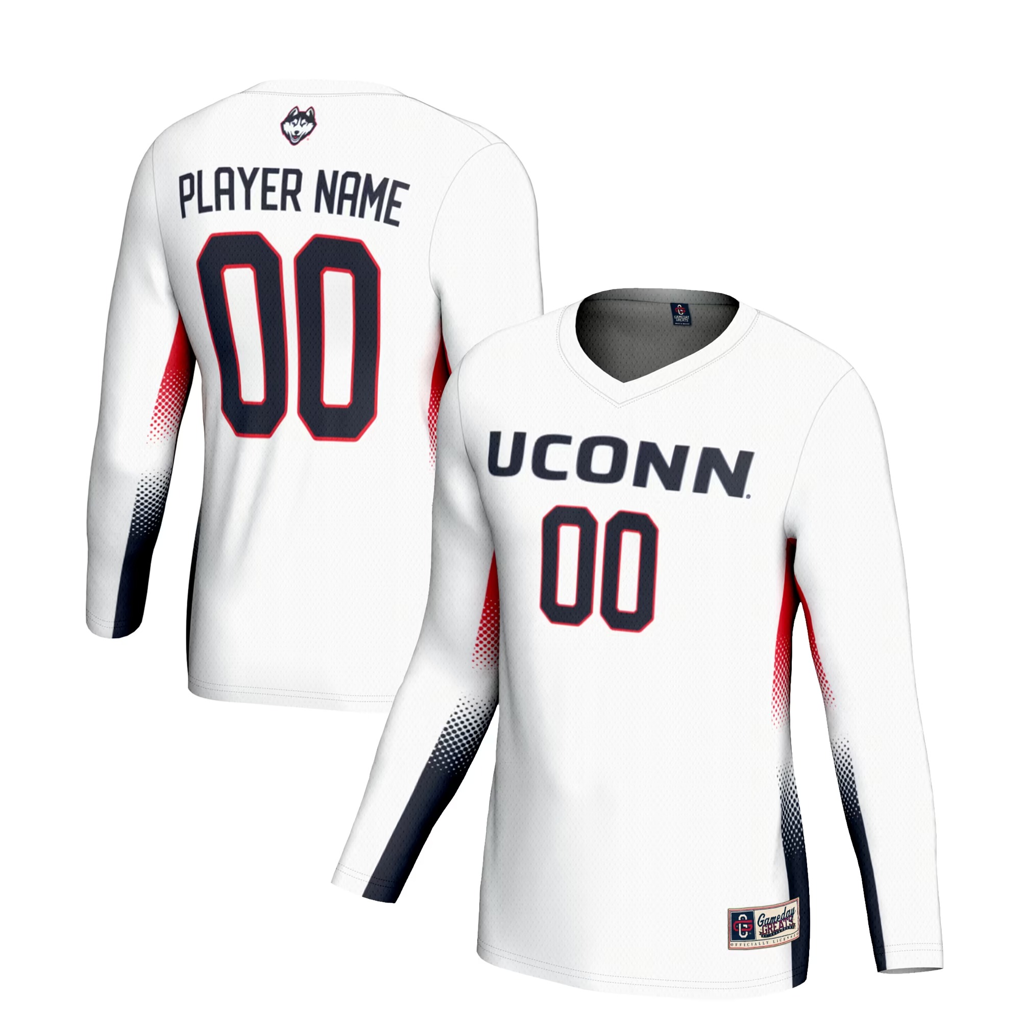 Hunk Wear - UConn Huskies GameDay Greats Unisex NIL Lightweight Volleyball Jersey - White