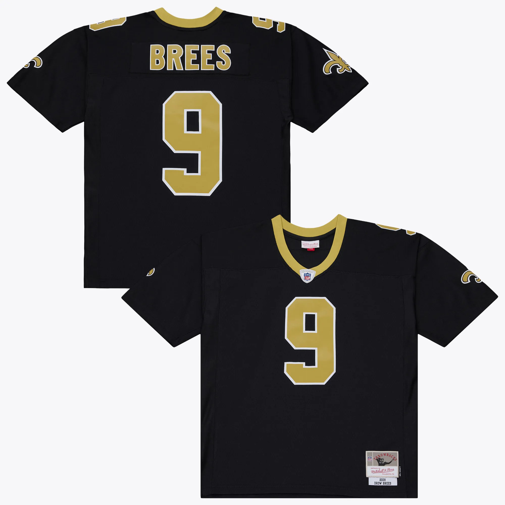 Hunk Wear - Drew Brees New Orleans Saints Mitchell & Ness 2009 Legacy Jersey - Black