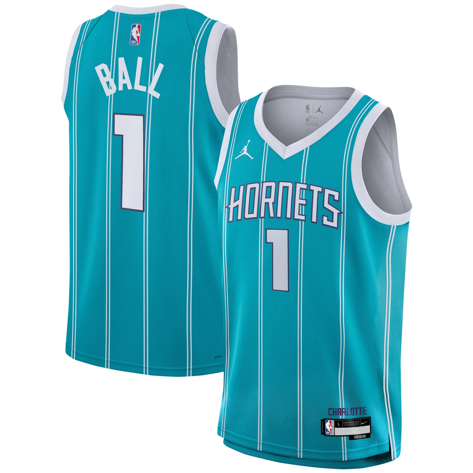 Hunk Wear - LaMelo Ball Charlotte Hornets Nike Youth Swingman Jersey - Icon Edition - Teal