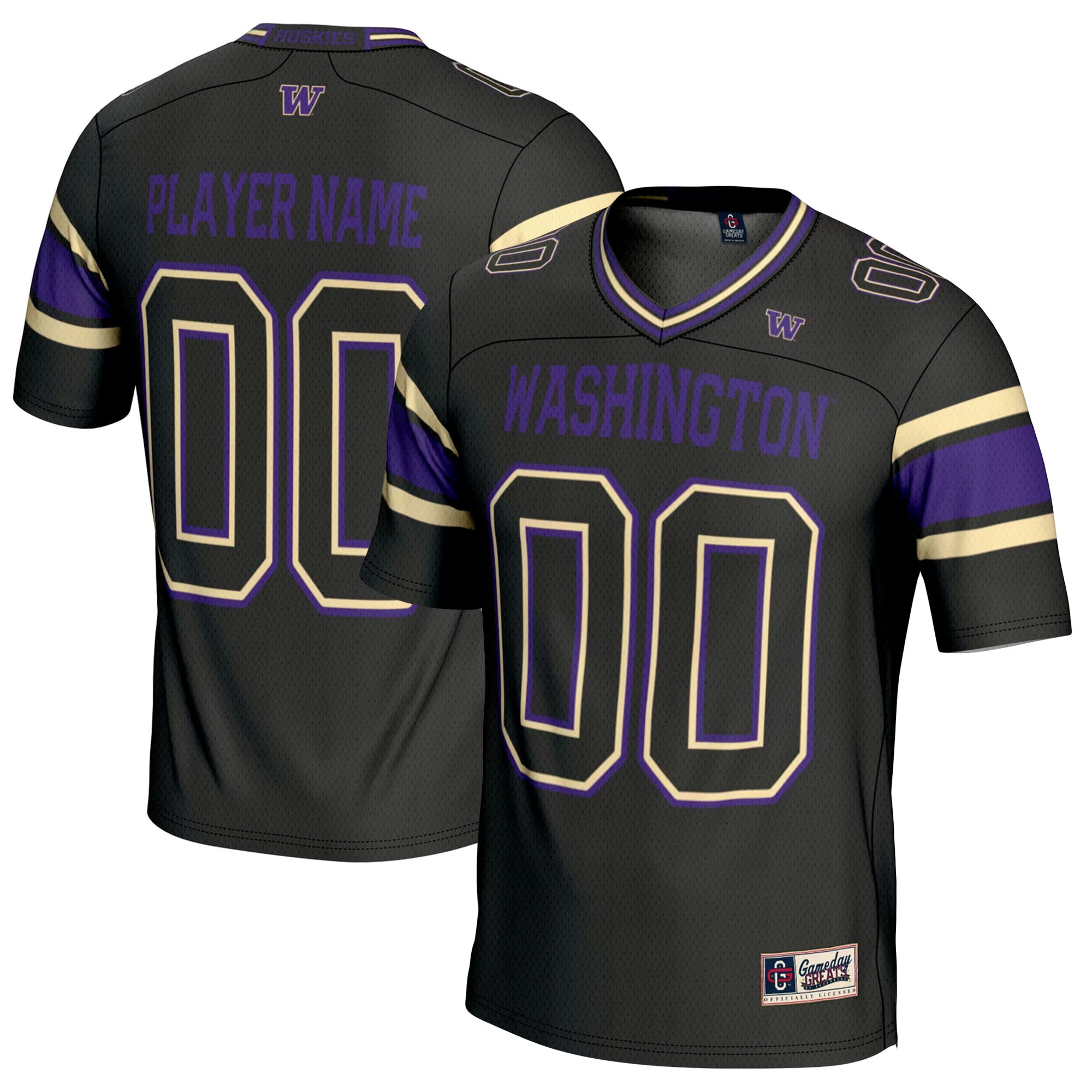Hunk Wear - Washington Huskies GameDay Greats NIL Pick-A-Player Football Jersey - Black