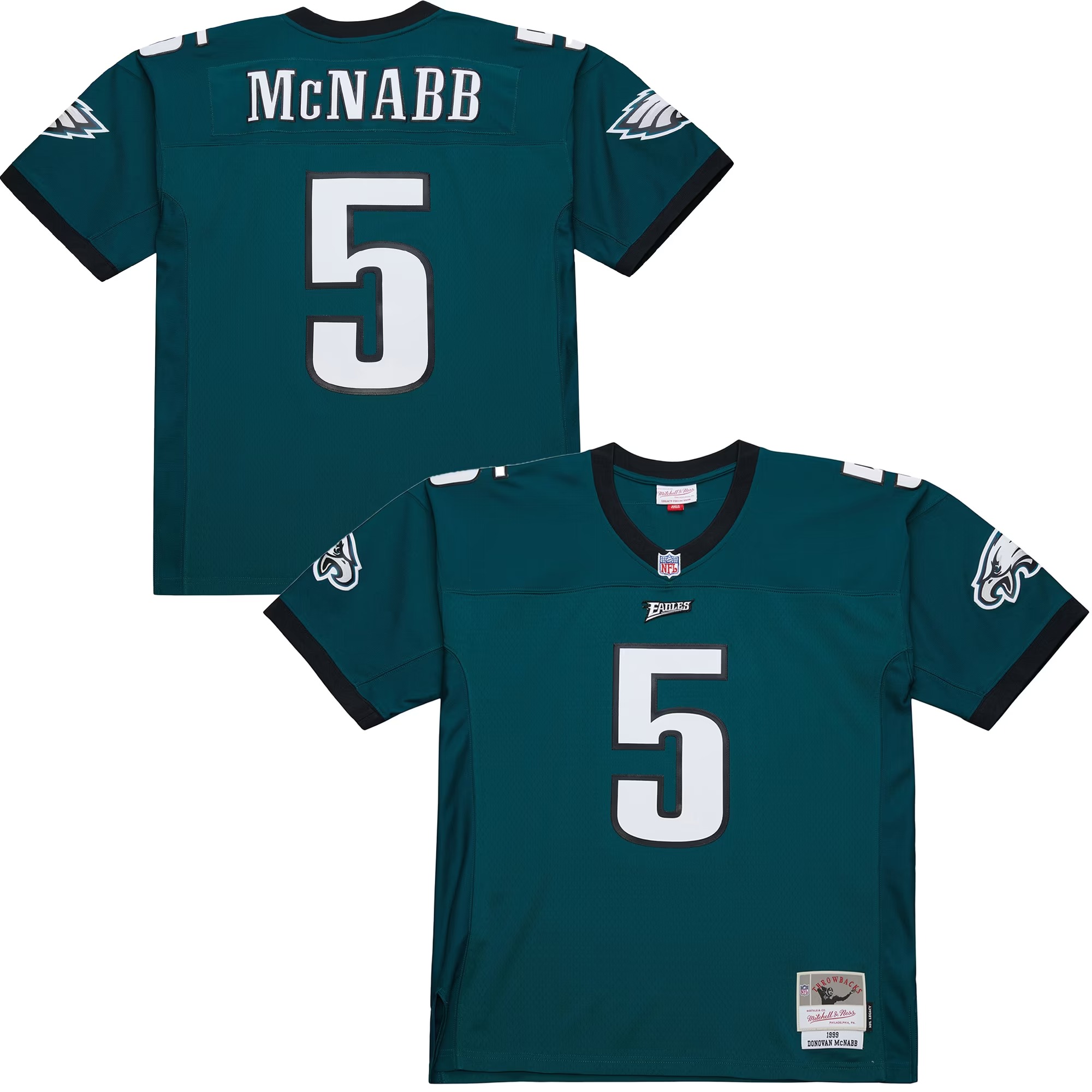 Hunk Wear - Donovan McNabb Philadelphia Eagles Mitchell & Ness 1999 Legacy Replica Jersey - Midnight Green