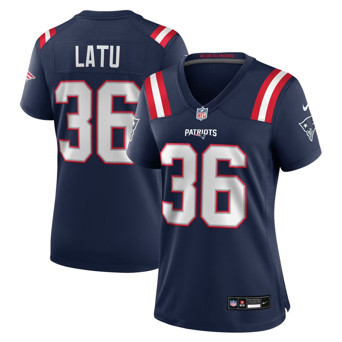 Hunk Wear - Cameron Latu New England Patriots Nike Women's Team Game Jersey - Navy