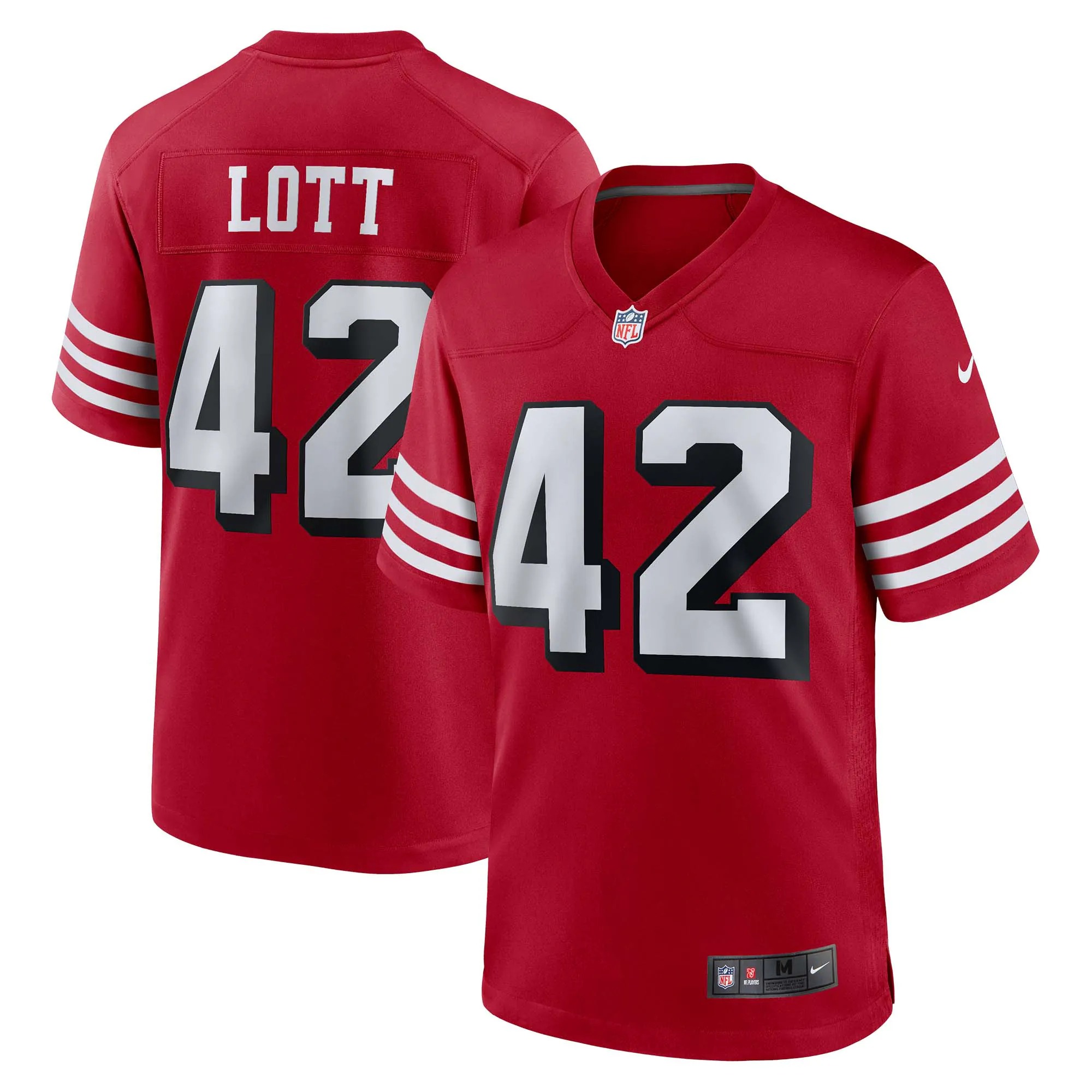 Hunk Wear - Ronnie Lott San Francisco 49ers Nike Retired Player Alternate Game Jersey - Scarlet