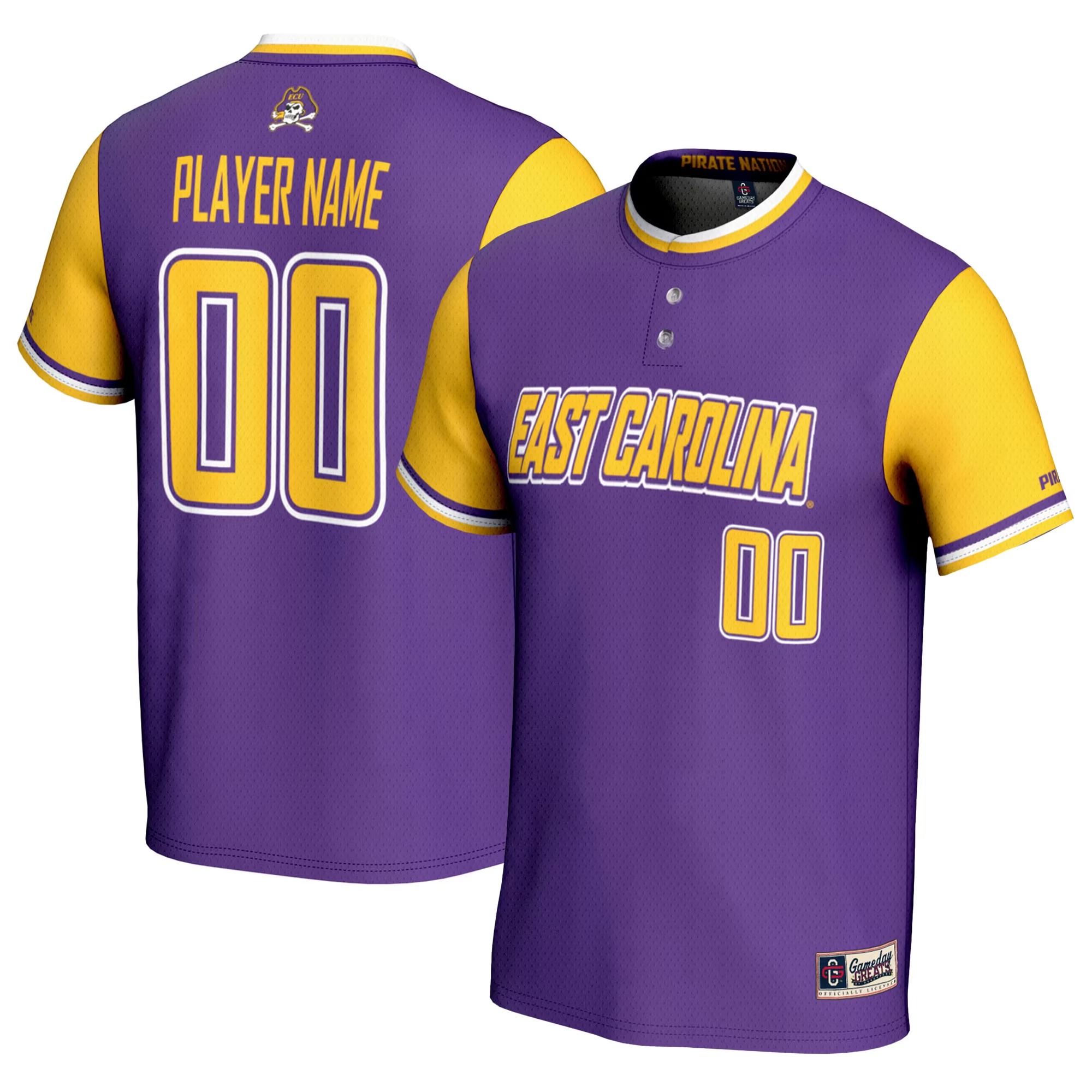 Hunk Wear - ECU Pirates GameDay Greats Unisex NIL Pick-A-Player Lightweight Softball Jersey - Purple