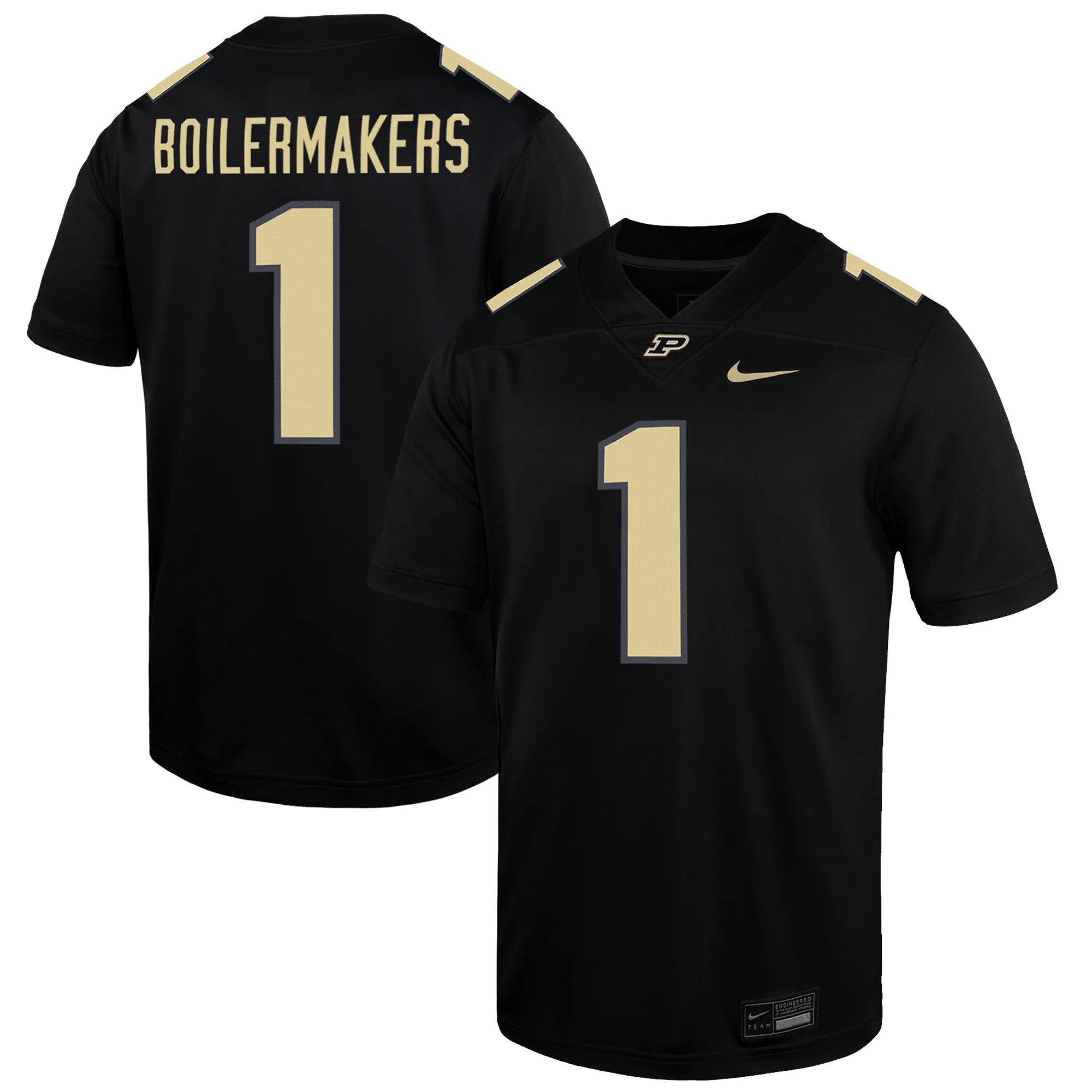Hunk Wear - #1 Purdue Boilermakers Nike Alternate Game Jersey - Black
