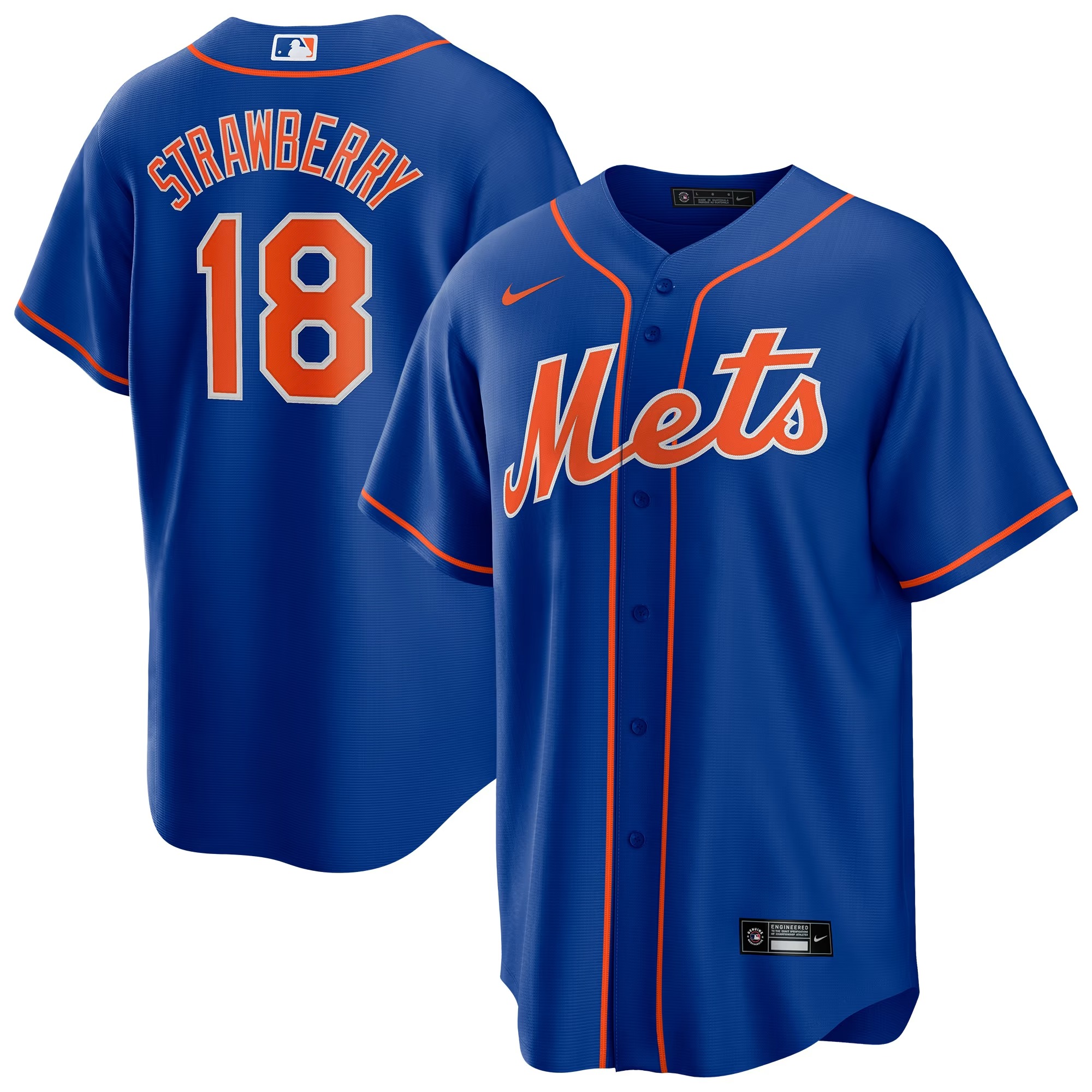Hunk Wear - Darryl Strawberry New York Mets Nike Alternate Replica Player Jersey - Royal