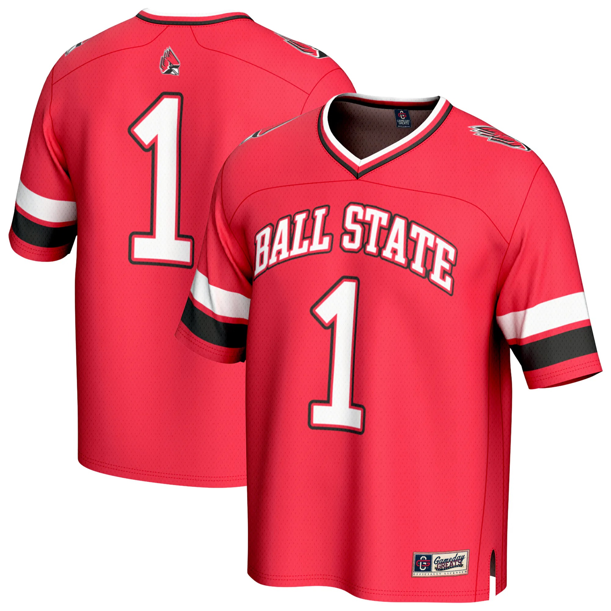 Hunk Wear - #1 Ball State Cardinals GameDay Greats Youth Lightweight Collegiate Football Fashion Jersey - Cardinal