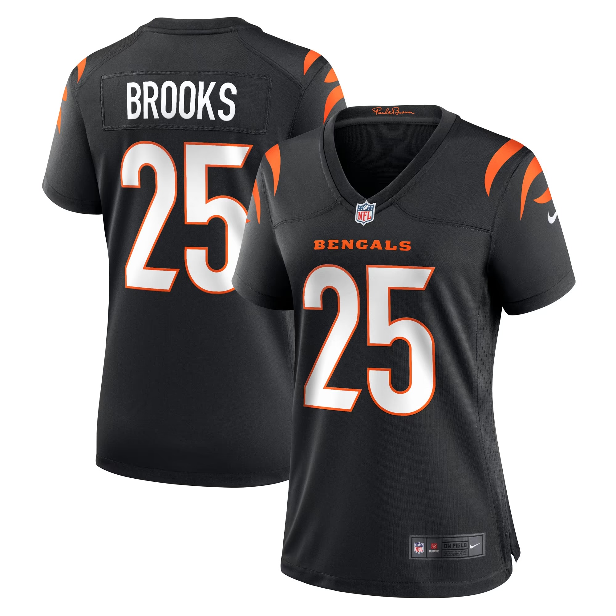 Hunk Wear - Tahj Brooks Cincinnati Bengals Nike Women's Team Game Jersey - Black