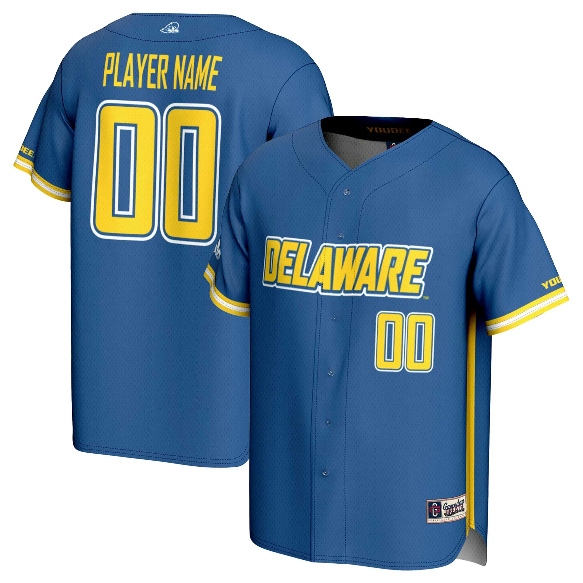 Hunk Wear - Delaware Fightin' Blue Hens GameDay Greats NIL Pick-A-Player Baseball Lightweight Jersey - Royal