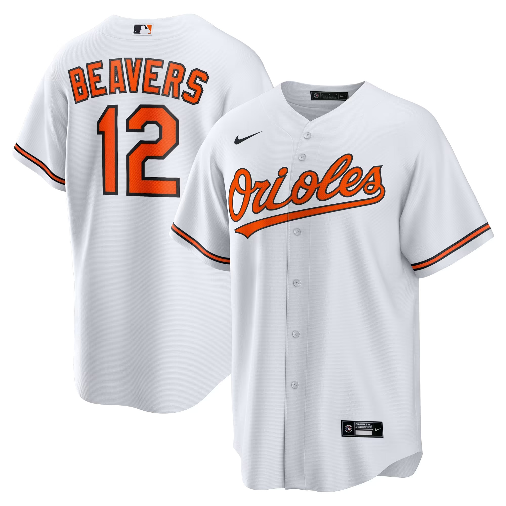 Hunk Wear - Dylan Beavers Baltimore Orioles Nike Home Replica Jersey - White