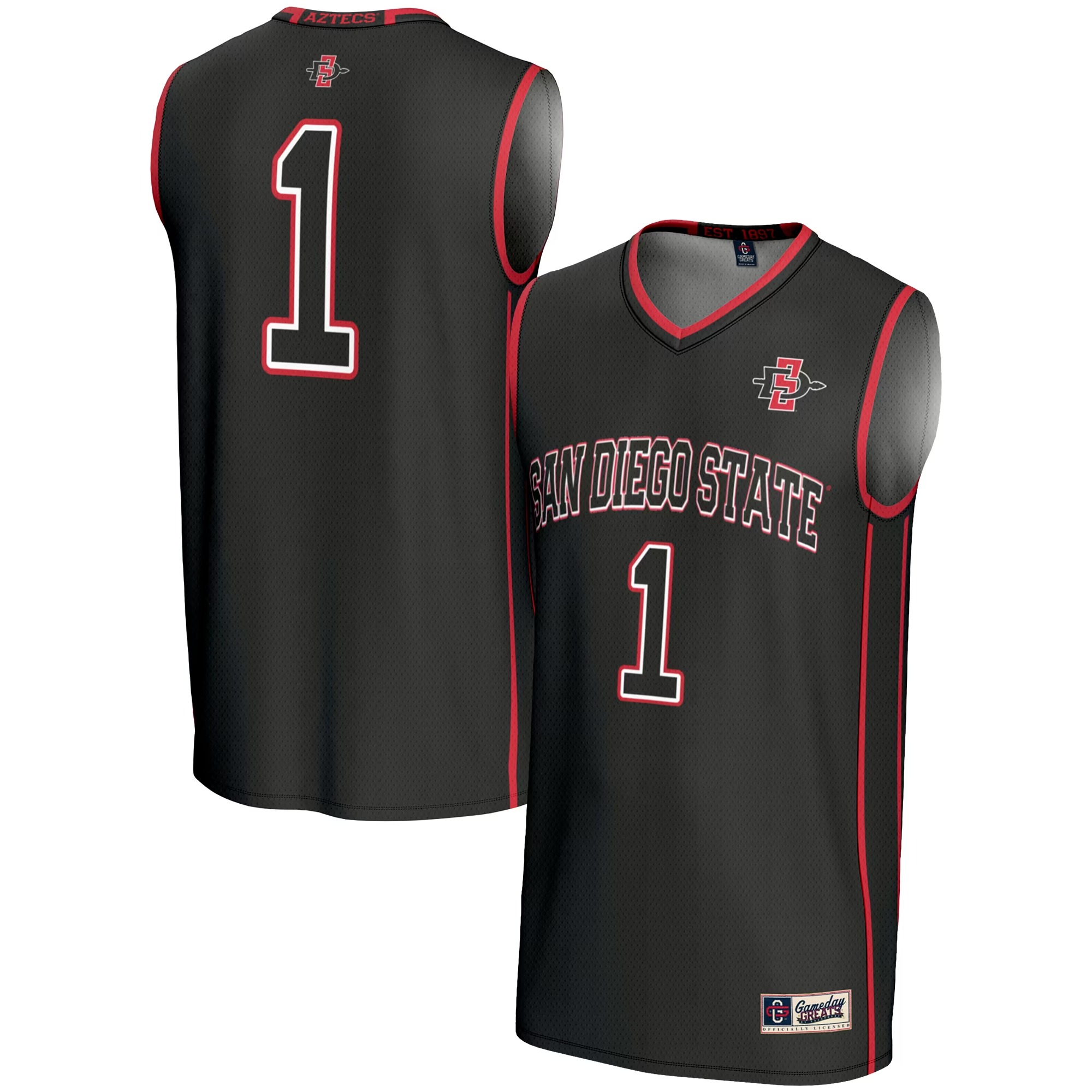 Hunk Wear - #1 San Diego State Aztecs GameDay Greats Youth Lightweight Basketball Fashion Jersey - Black