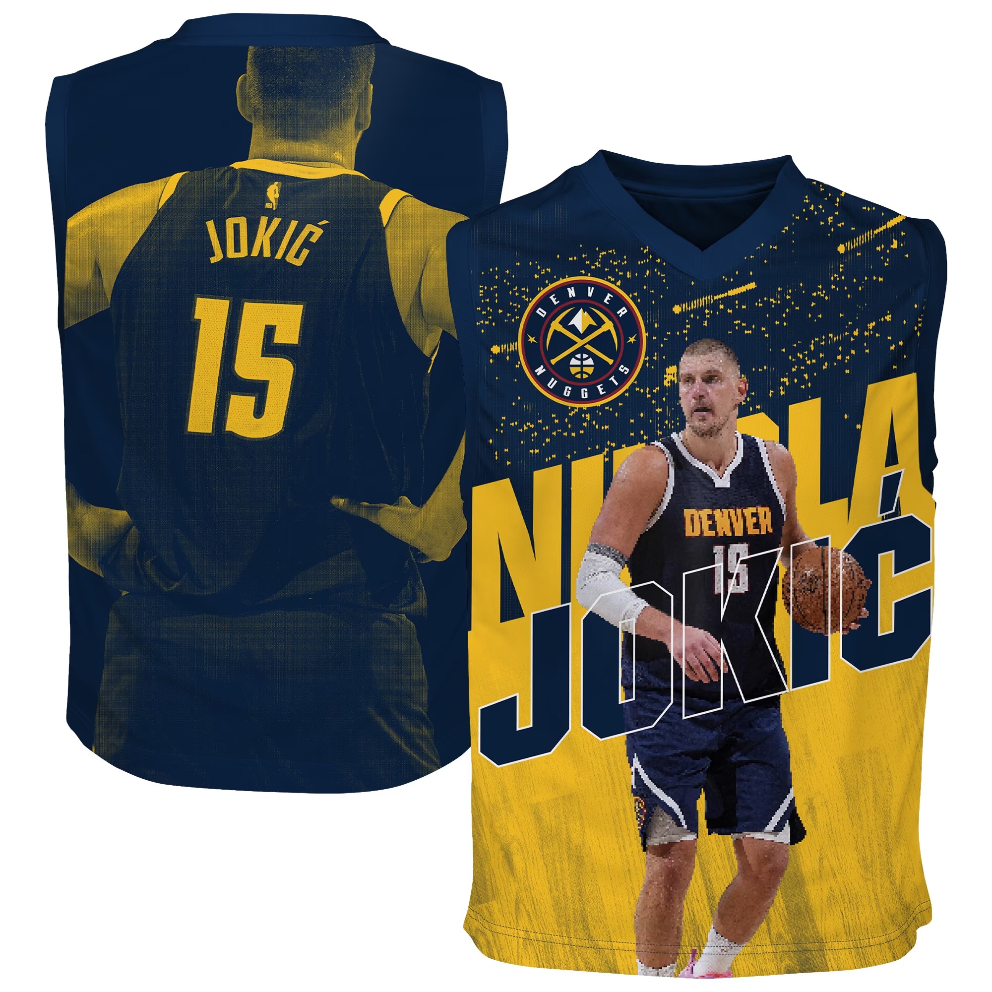 Hunk Wear - Nikola Jokić Denver Nuggets Outerstuff Youth Icon Play Jersey - Navy